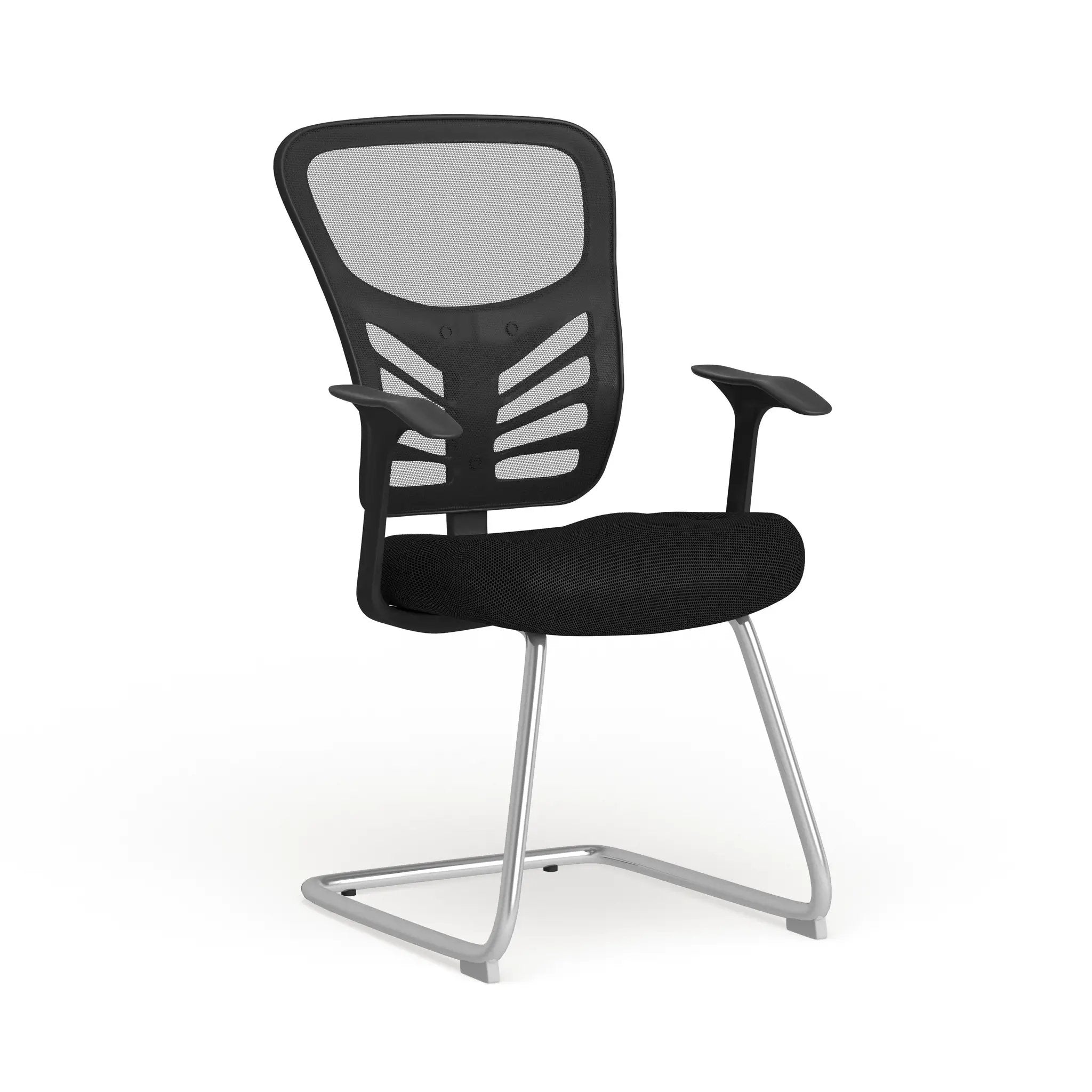 Mesh Side Reception Chair with Chrome Sled Base - Conference Room Chair