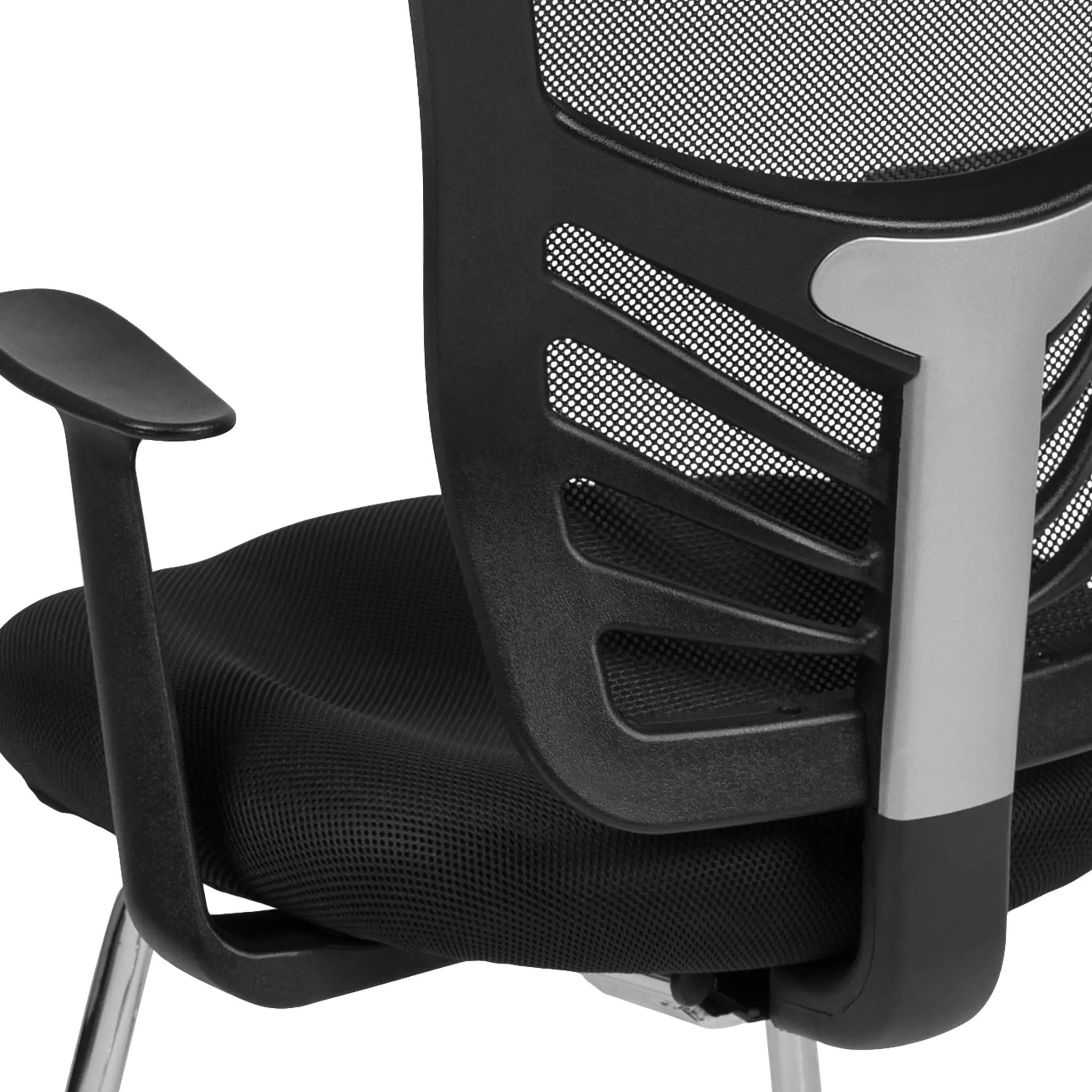 Mesh Side Reception Chair with Chrome Sled Base - Conference Room Chair
