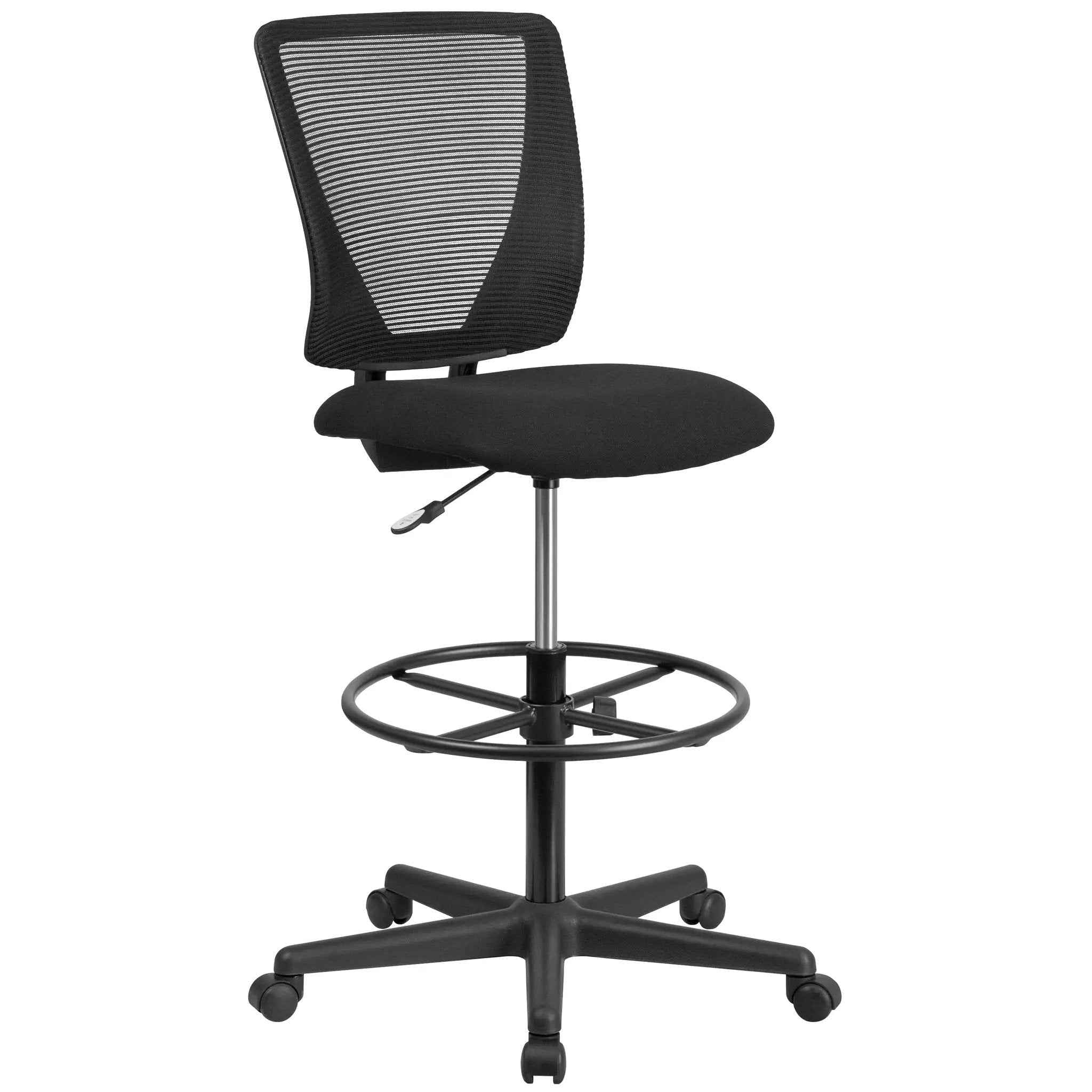 Drafting Chair with Fabric Seat and Adjustable Foot Ring