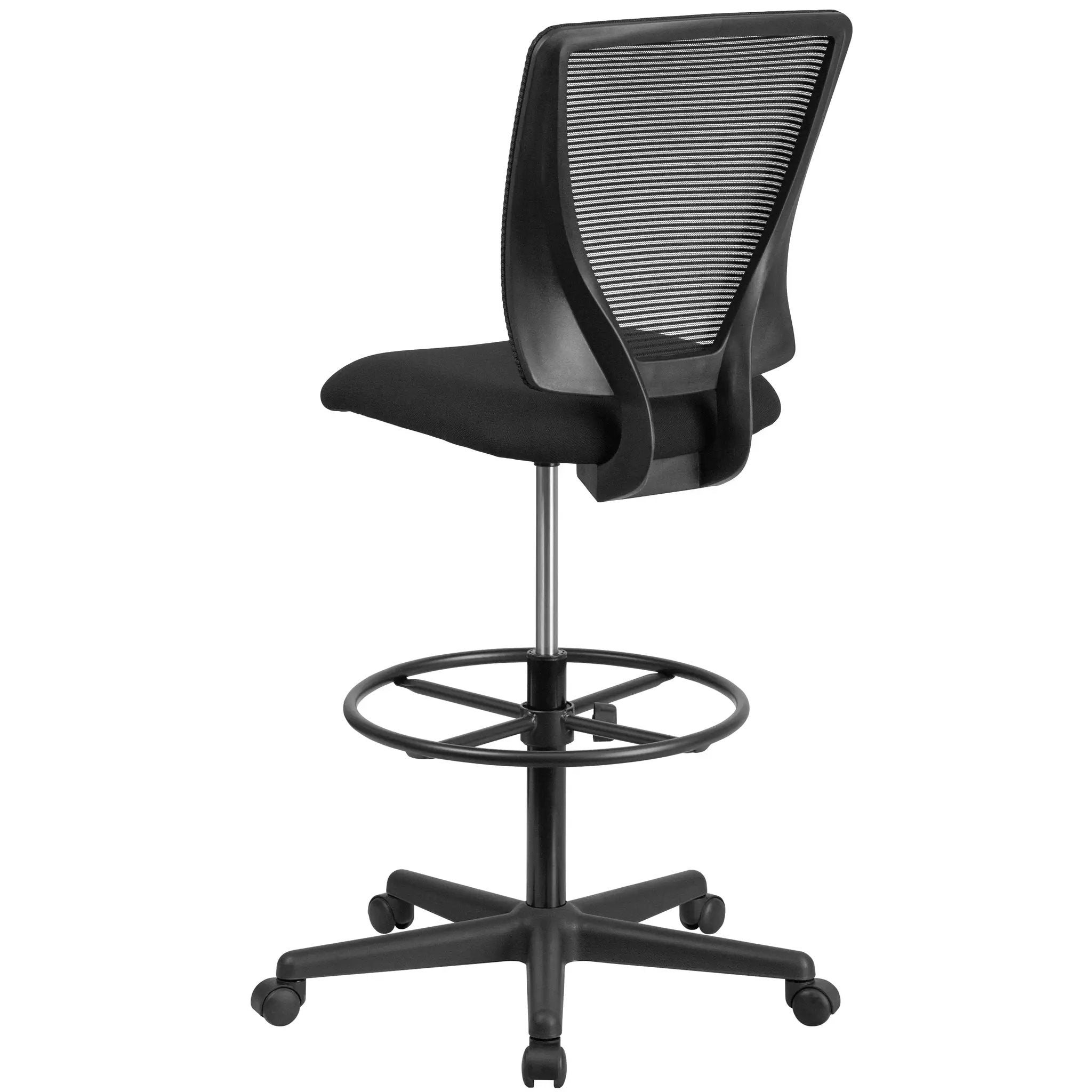 Drafting Chair with Fabric Seat and Adjustable Foot Ring