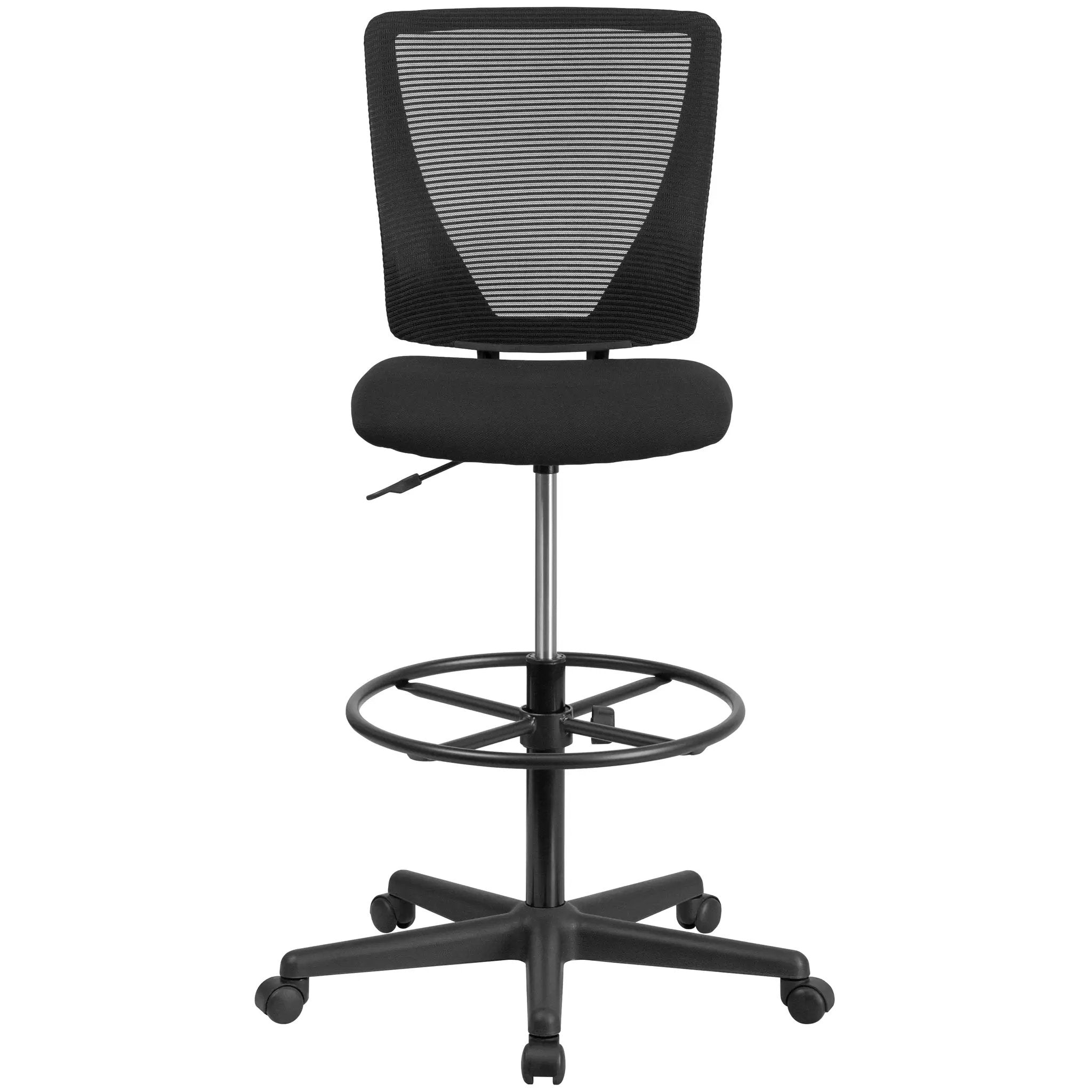 Drafting Chair with Fabric Seat and Adjustable Foot Ring