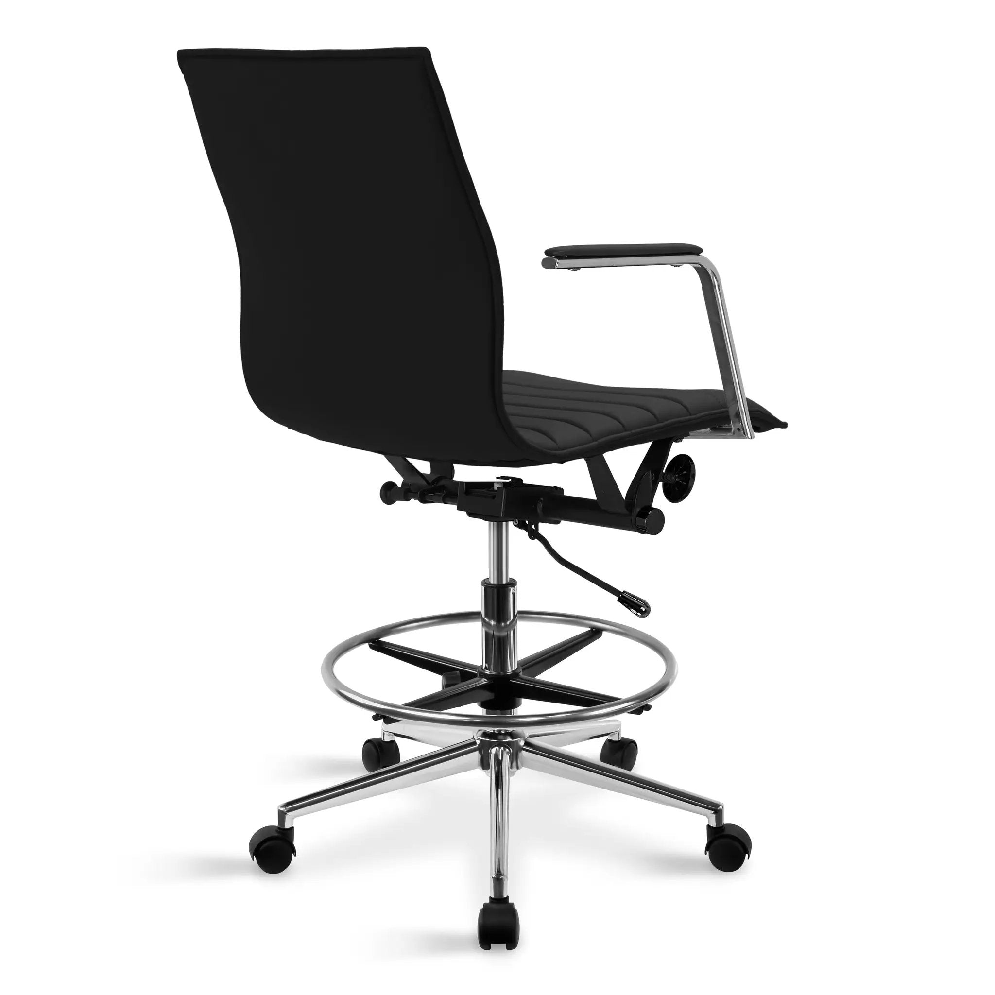 Upholstered Drafting Chair - Ergonomic Comfort & Adjustable Height