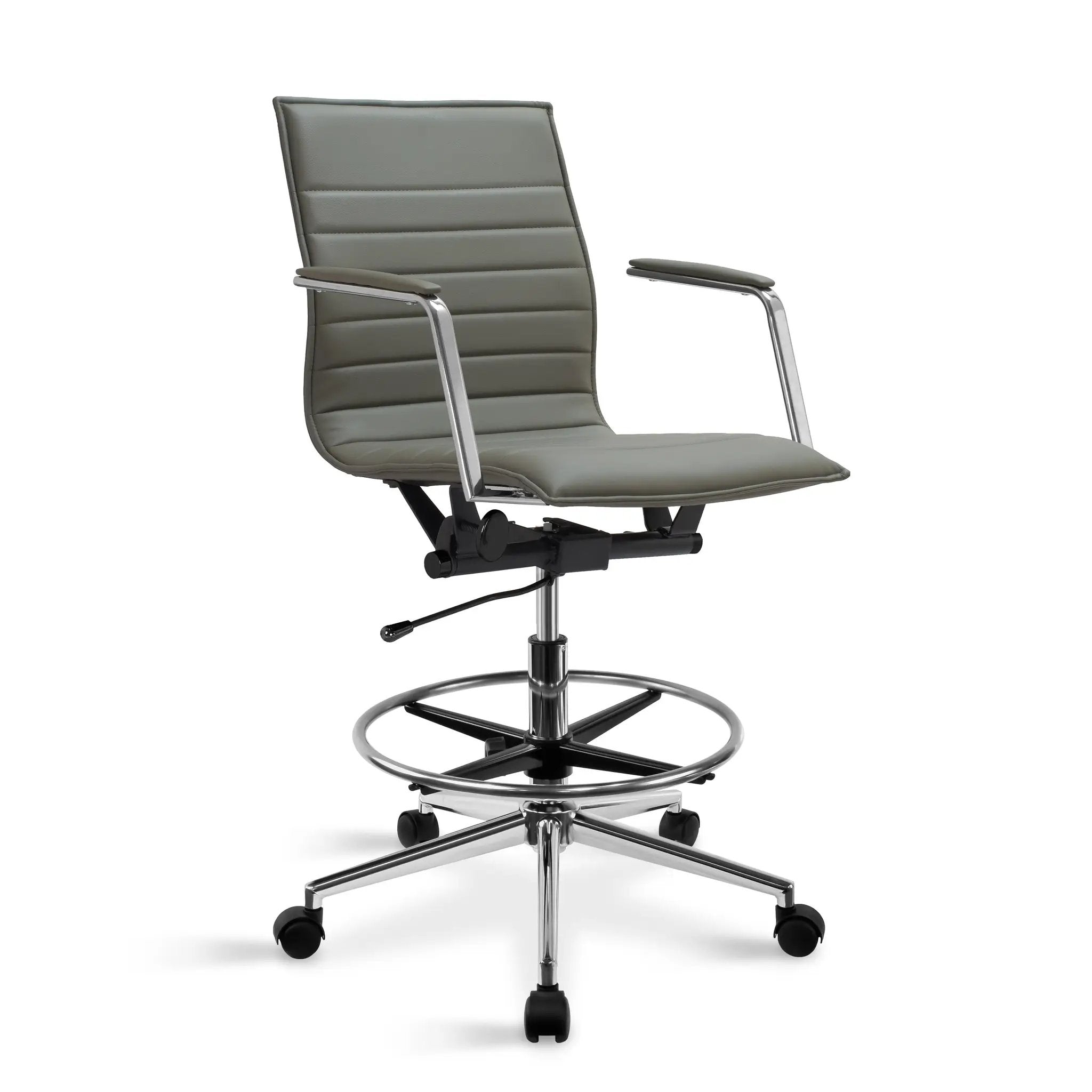Upholstered Drafting Chair - Ergonomic Comfort & Adjustable Height