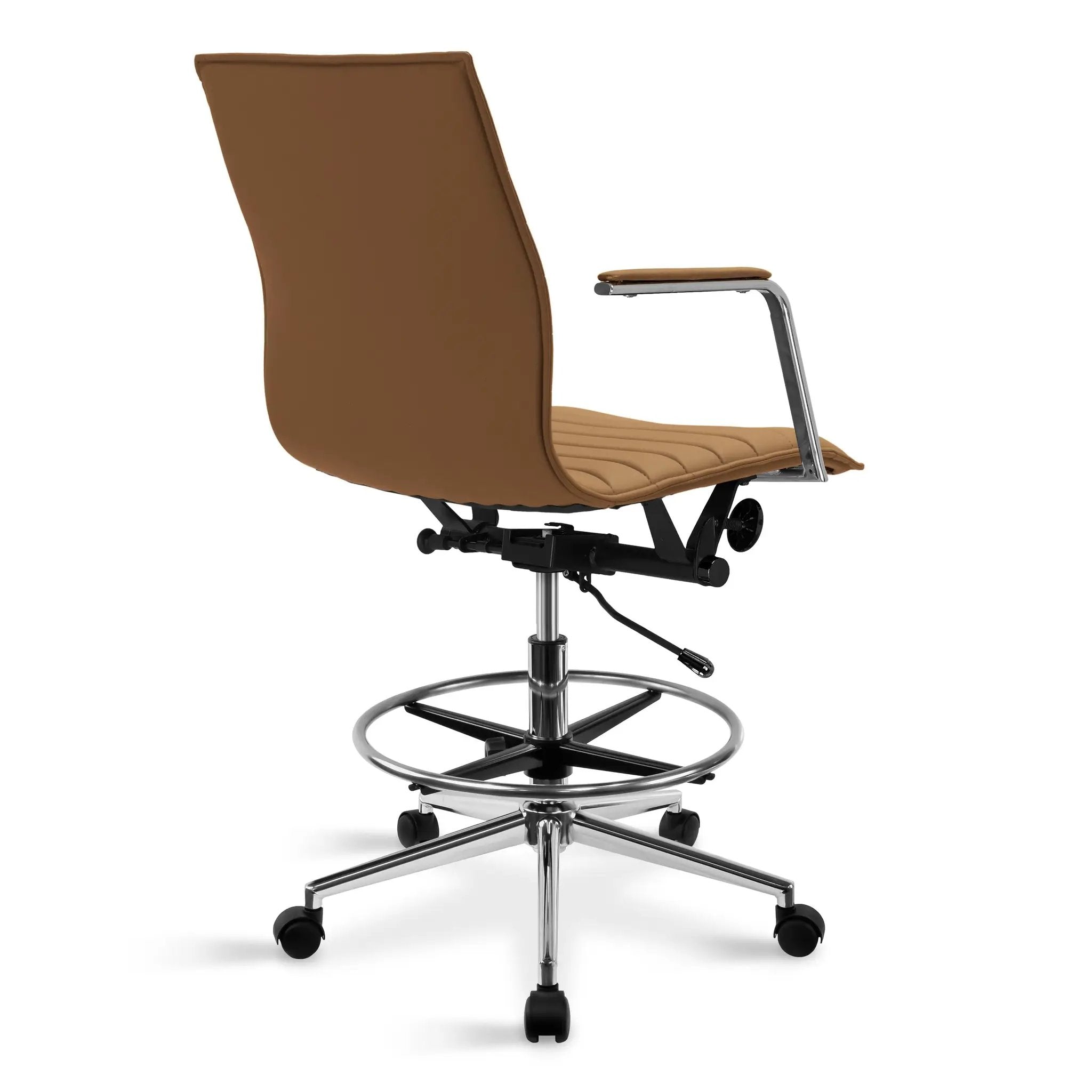 Upholstered Drafting Chair - Ergonomic Comfort & Adjustable Height