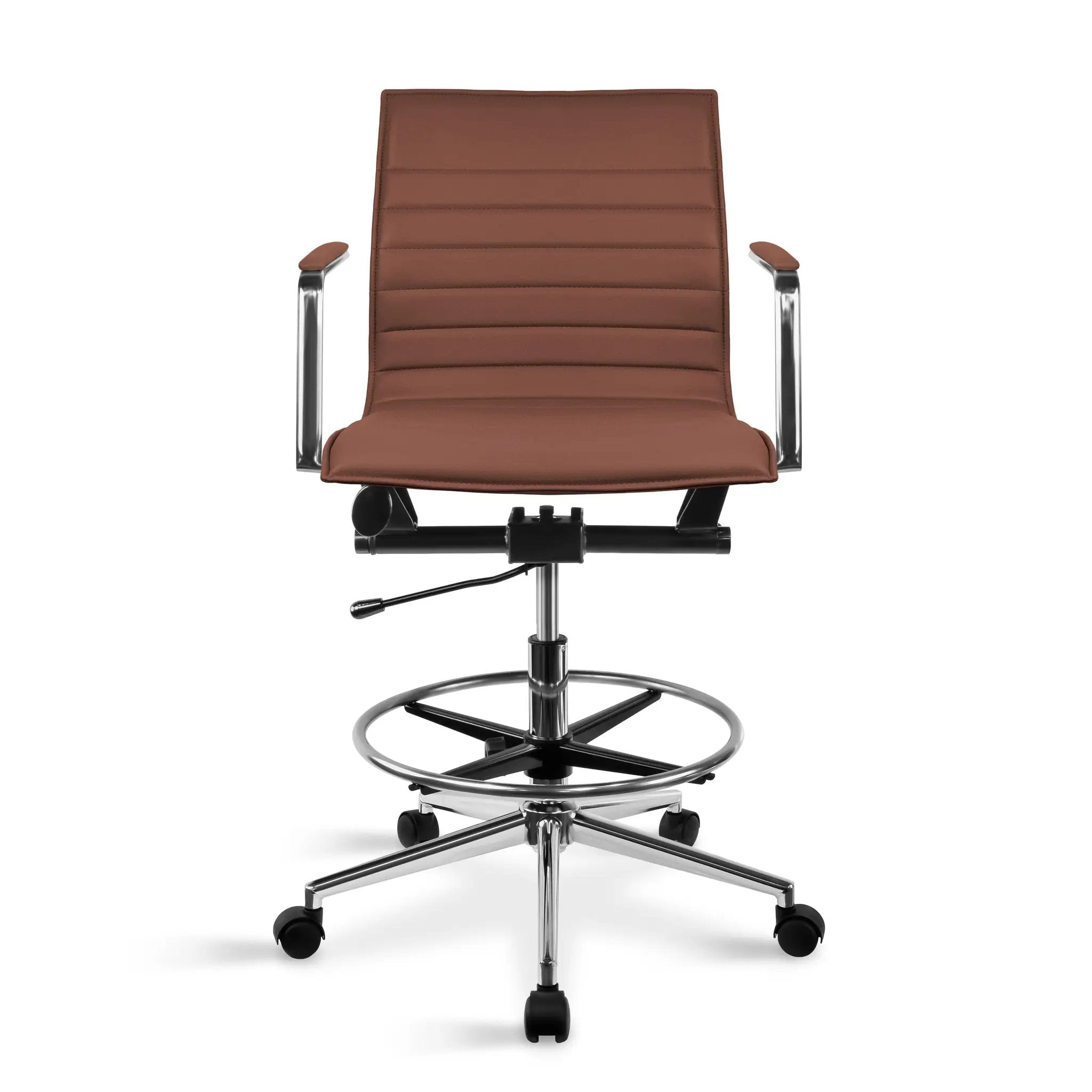 Upholstered Drafting Chair - Ergonomic Comfort & Adjustable Height