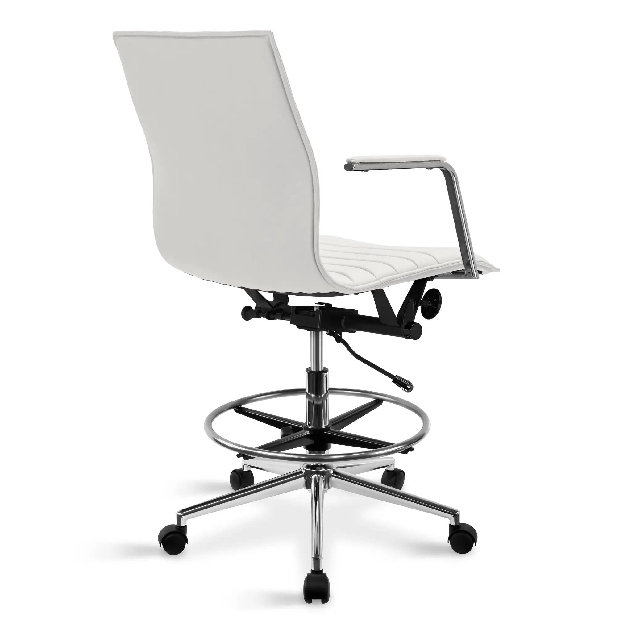 Upholstered Drafting Chair - Ergonomic Comfort & Adjustable Height