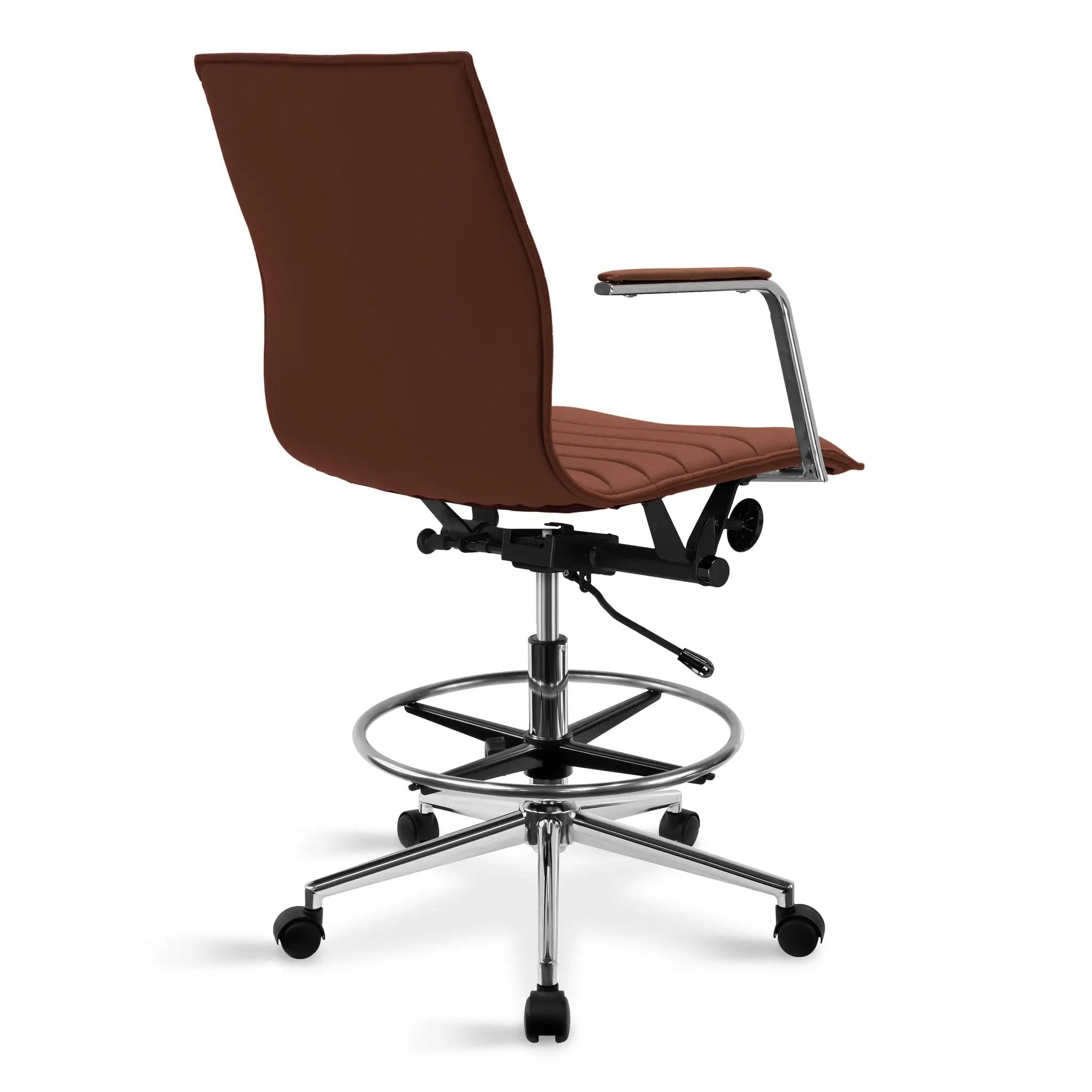 Upholstered Drafting Chair - Ergonomic Comfort & Adjustable Height