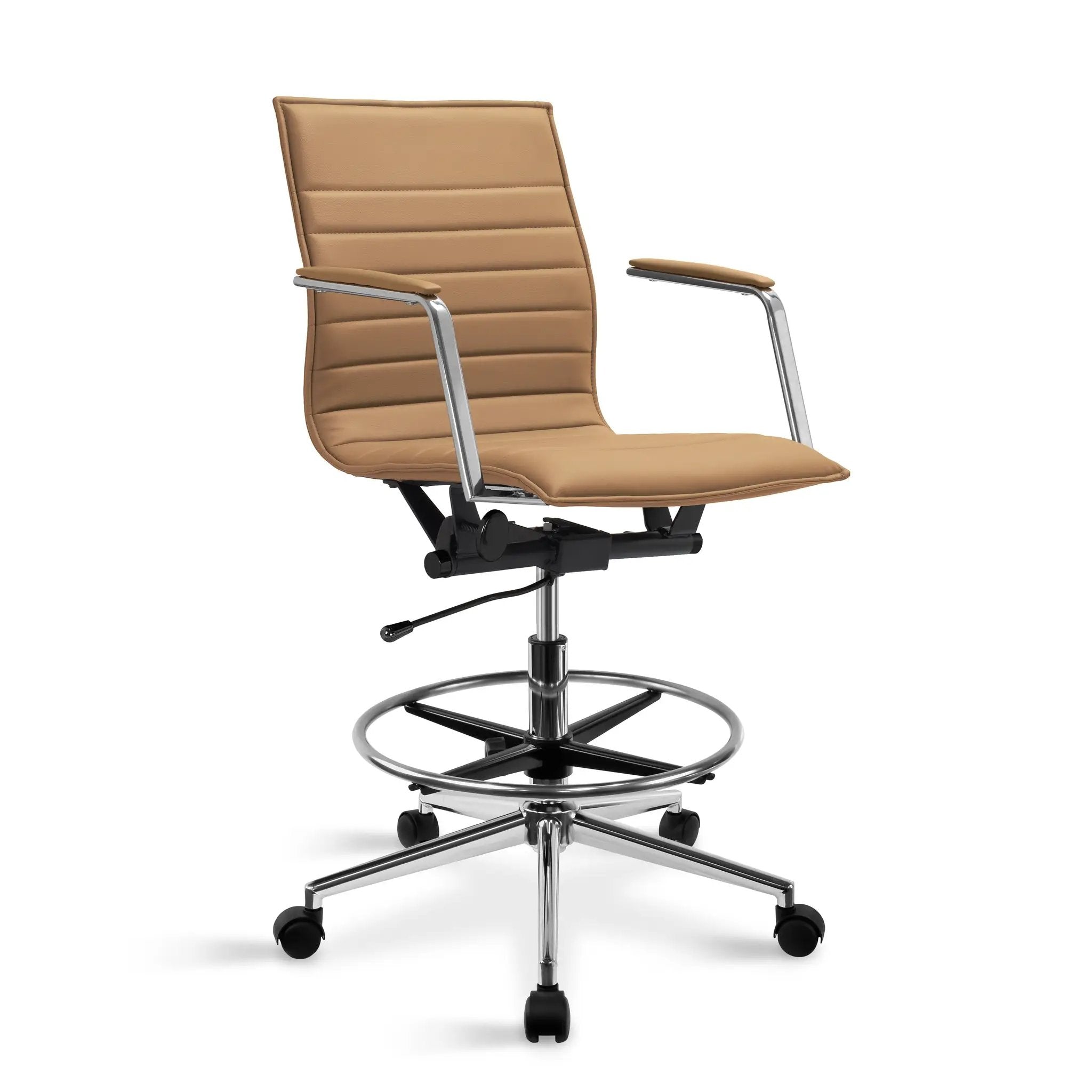 Upholstered Drafting Chair - Ergonomic Comfort & Adjustable Height