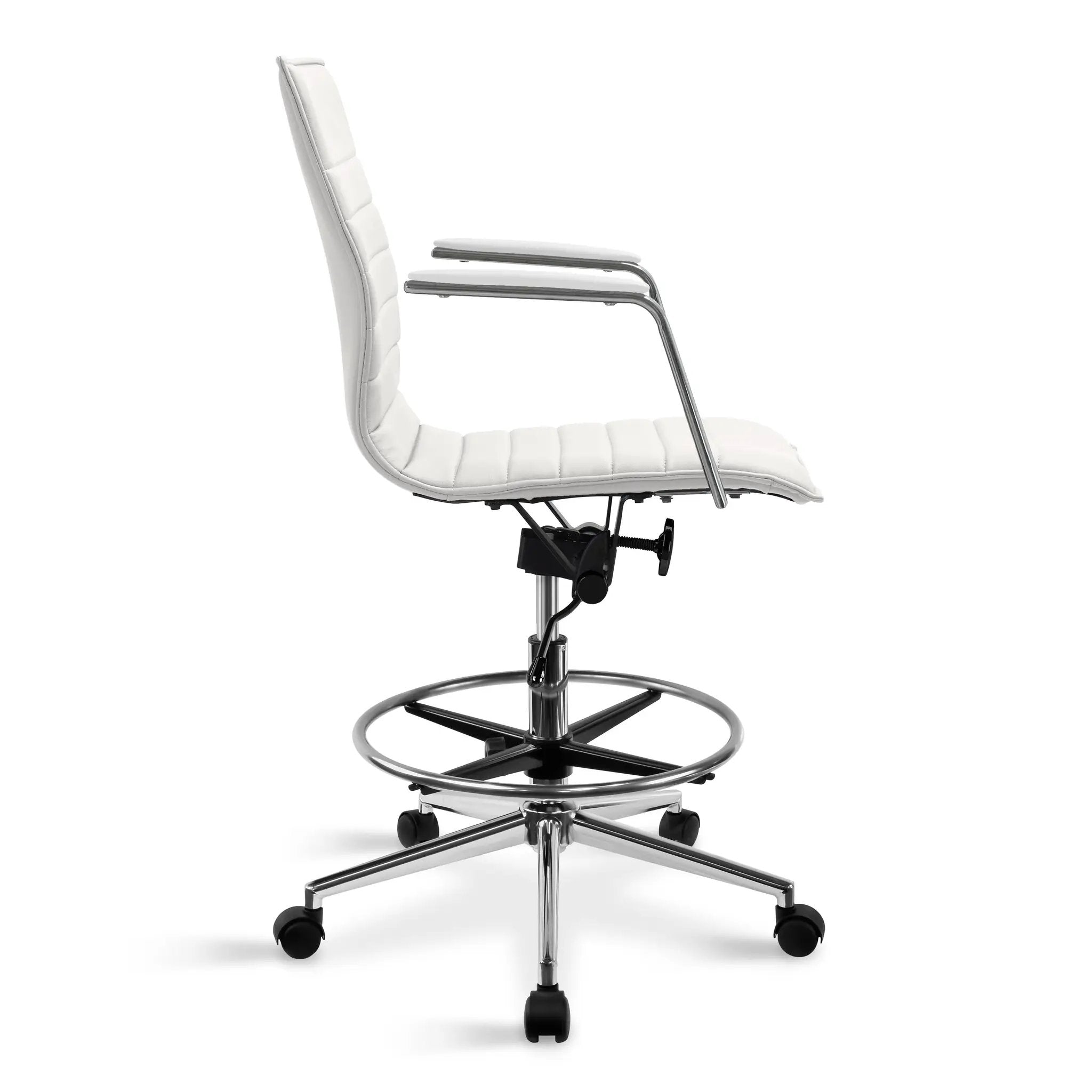 Upholstered Drafting Chair - Ergonomic Comfort & Adjustable Height