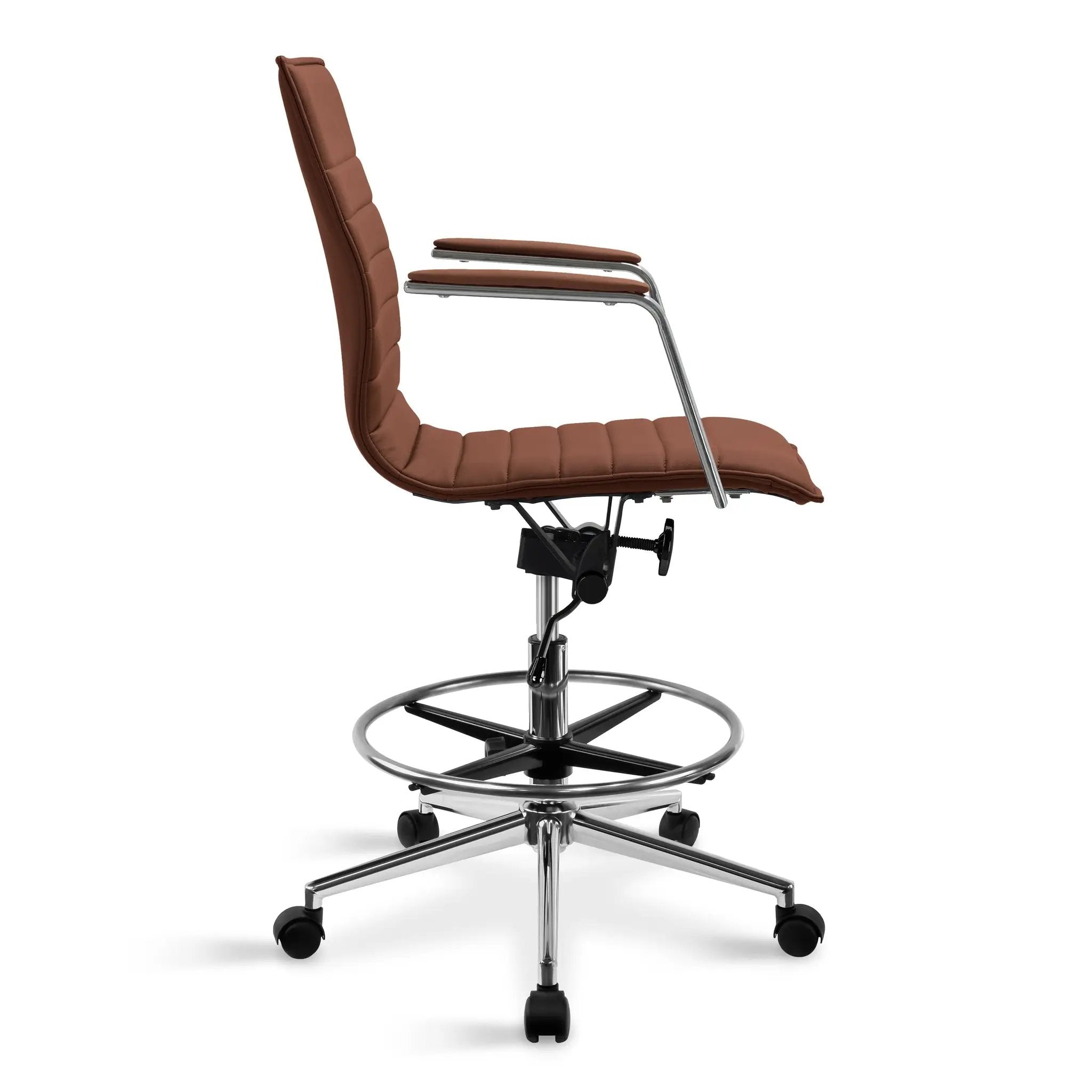 Upholstered Drafting Chair - Ergonomic Comfort & Adjustable Height
