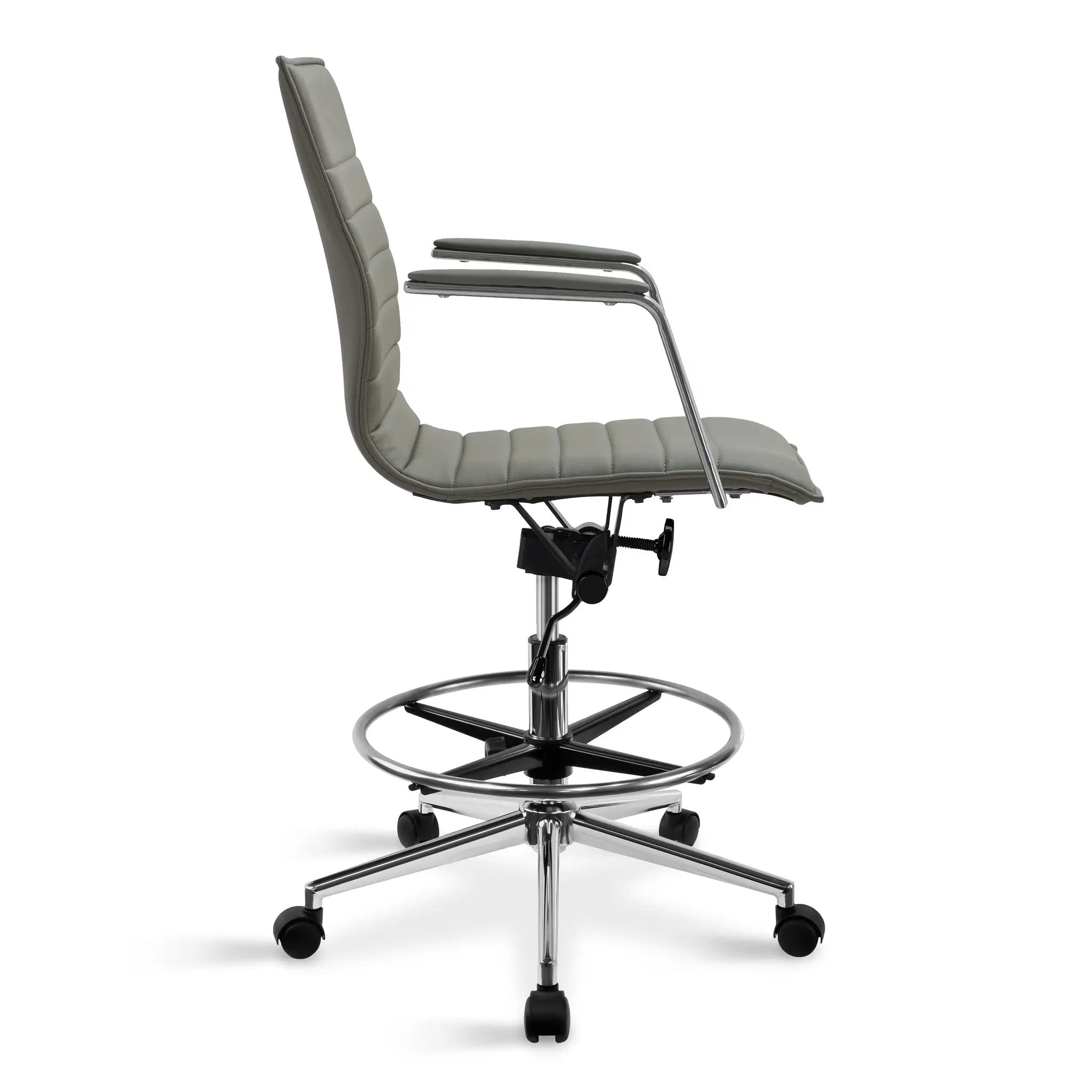 Upholstered Drafting Chair - Ergonomic Comfort & Adjustable Height