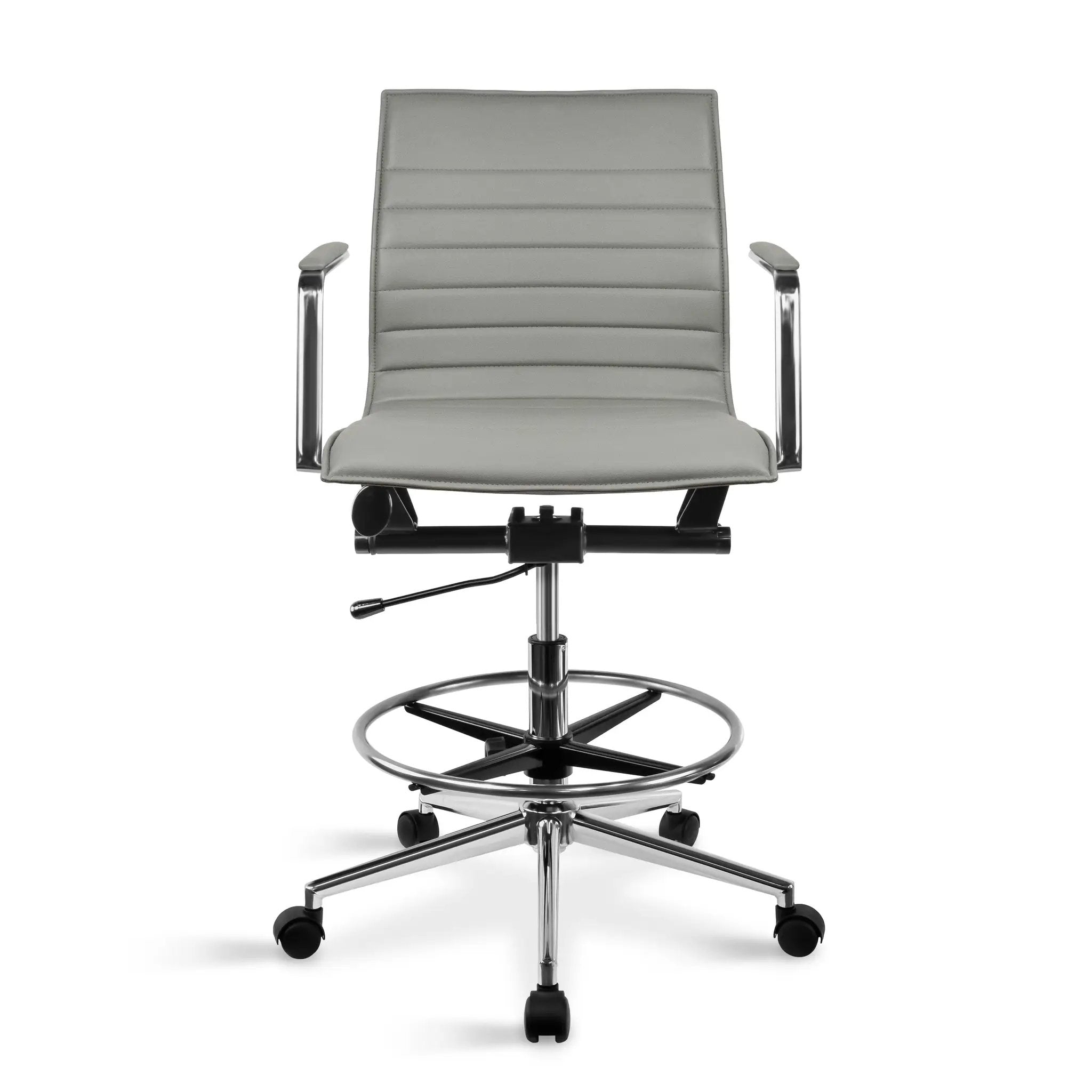 Upholstered Drafting Chair - Ergonomic Comfort & Adjustable Height