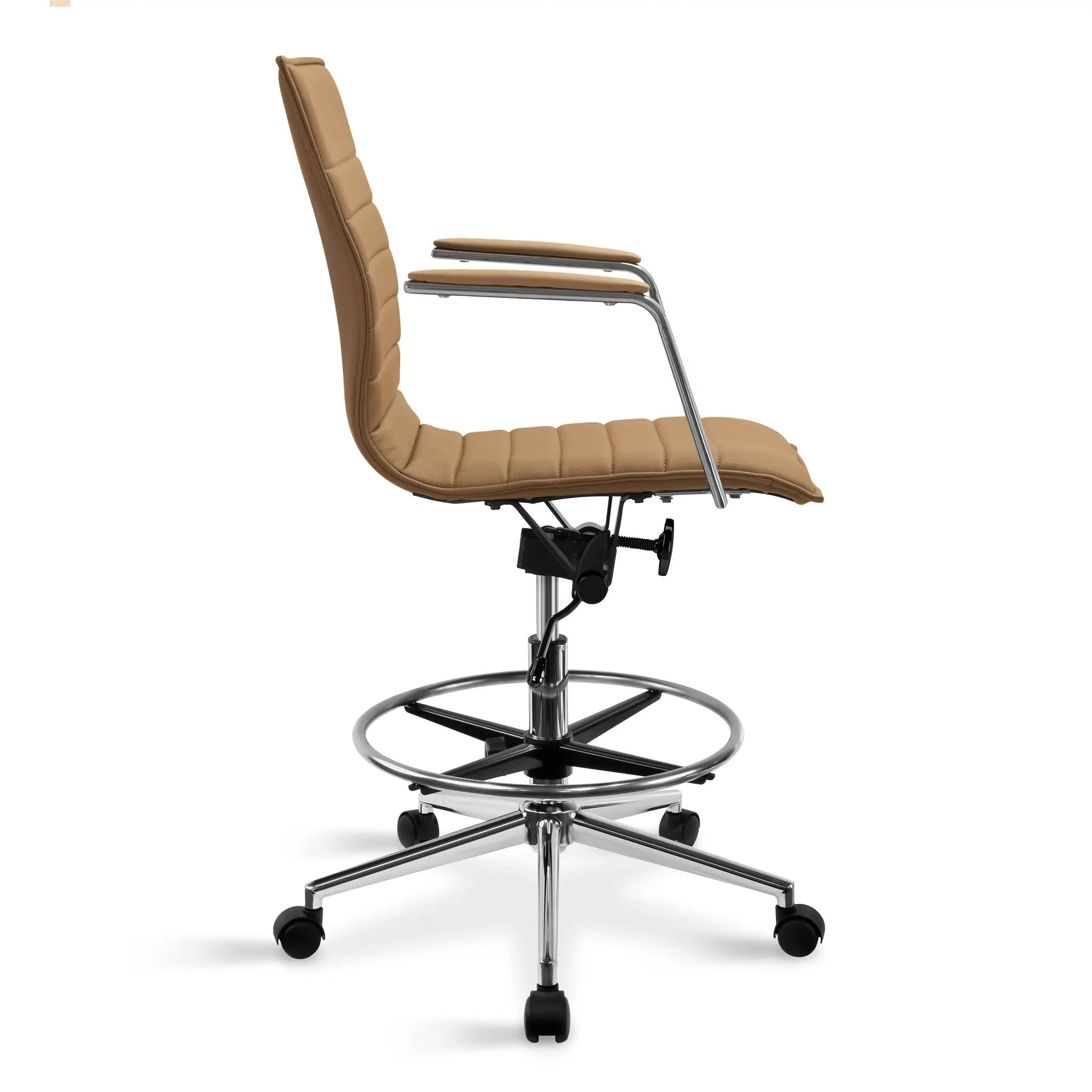 Upholstered Drafting Chair - Ergonomic Comfort & Adjustable Height