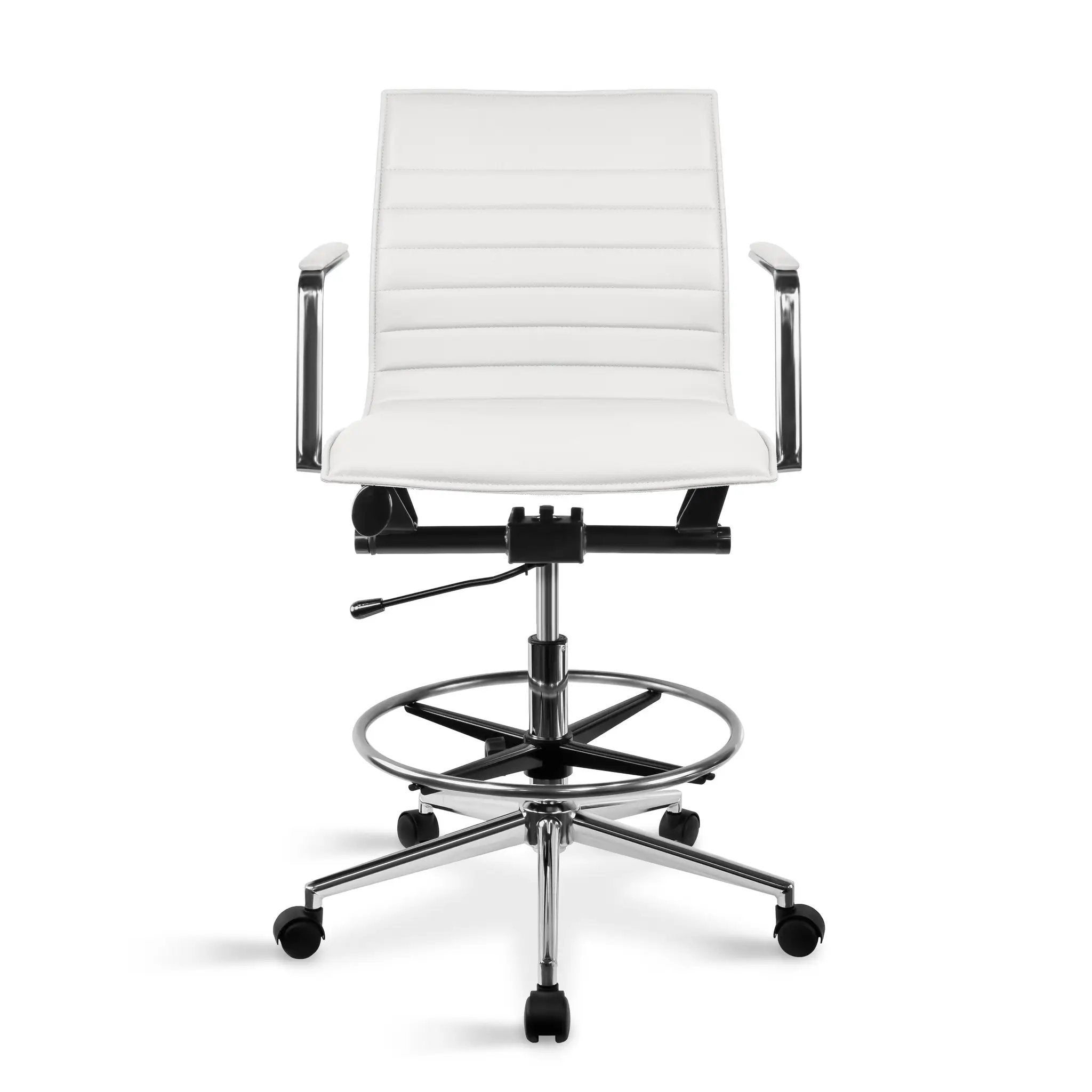 Upholstered Drafting Chair - Ergonomic Comfort & Adjustable Height
