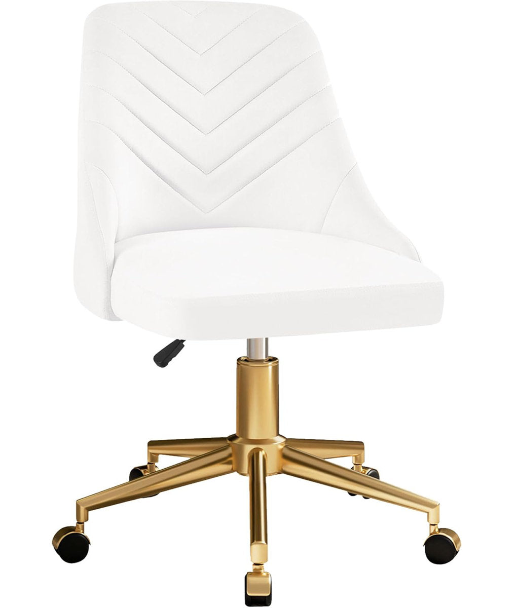 Velvet Office Chair, Height Adjustable, Gold Base, 360° Swivel - Platinum-Level Office Chairs