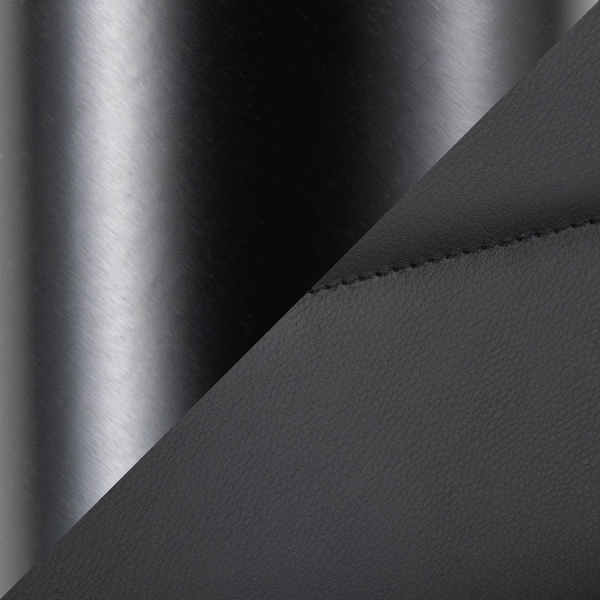 Black faux leather upholstery swatch