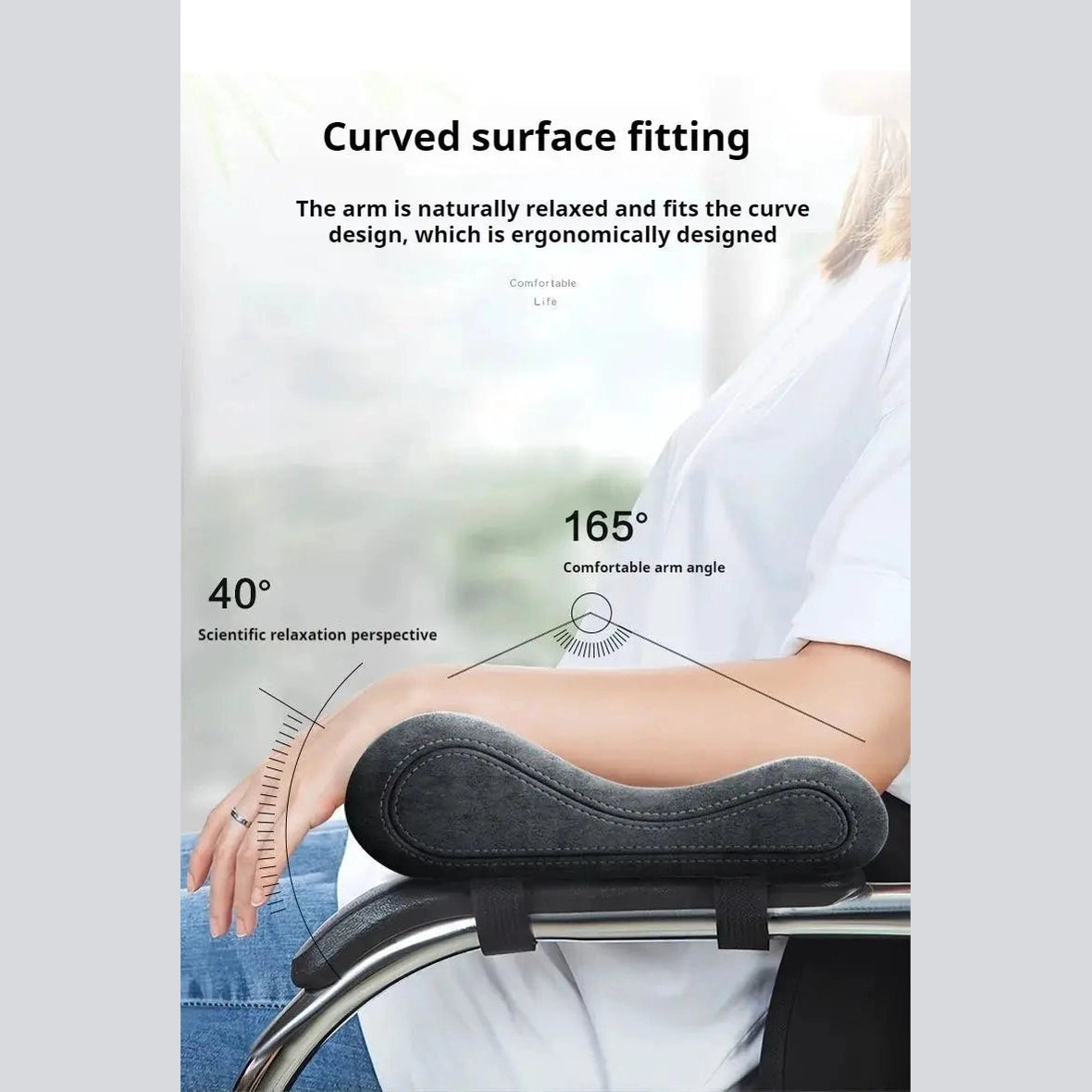 1 Pair Latex Memory Cotton Chair Armrest Pads Computer Chair Armrest Cushion Relief Elbows Forearm Pressure Pad For Home Offiice by Platinum-Level Office Chairs