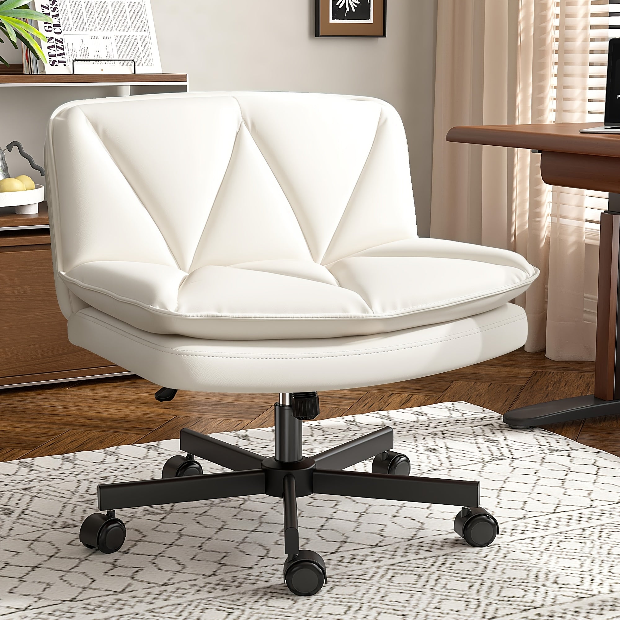 27 Inch Wide Criss Cross Swivel Office Chair with Back Support - Platinum-Level Office Chairs