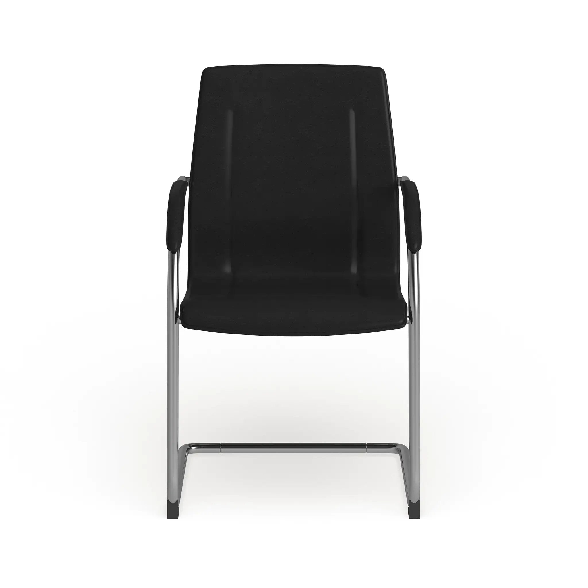 Vinyl Side Reception Chair with Chrome Sled Base - Lobby and Guest Seating