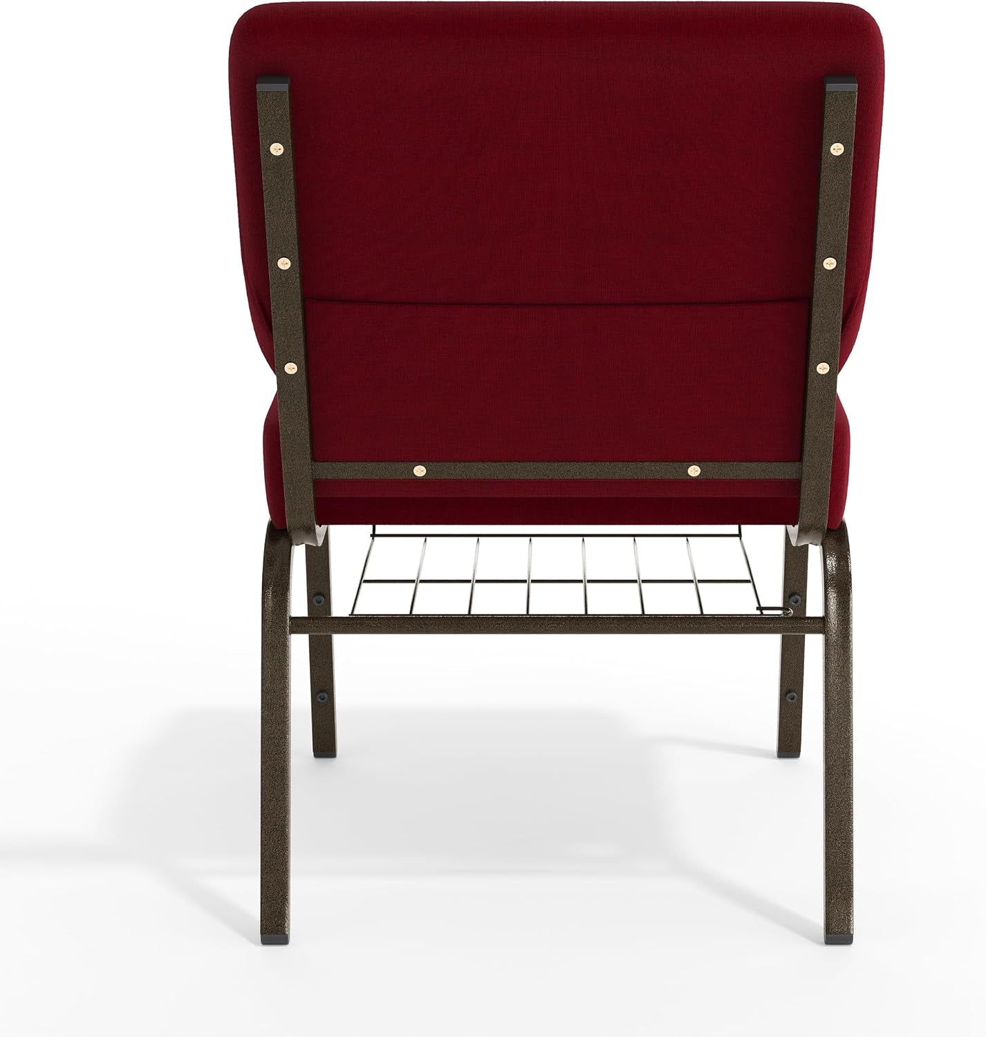Flash Furniture 4 Pack HERCULES Series 21''W Church Chair in Burgundy Fabric with Cup Book Rack - Gold Vein Frame