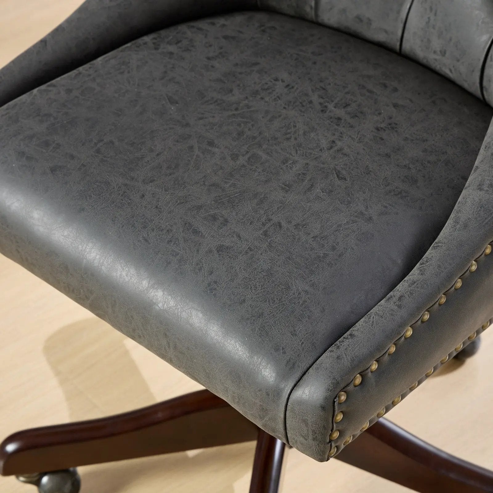 Medieval Retro Style Sheepskin Pattern Fabric Home Office Chair with Lift, Swivel and Recline Functions
