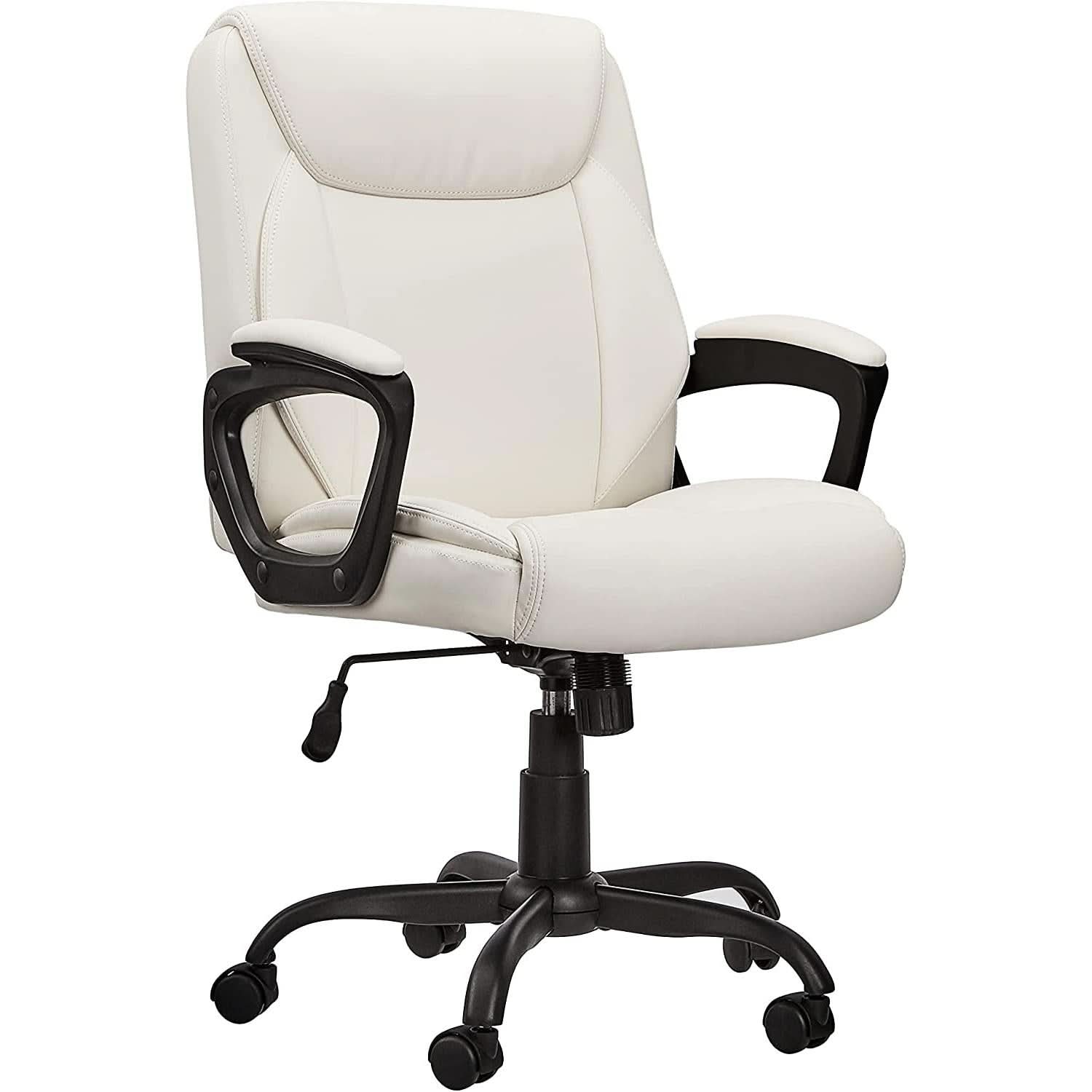 Cream Puresoft PU Leather Office Chair with Padded Arms - Platinum-Level Office Chairs