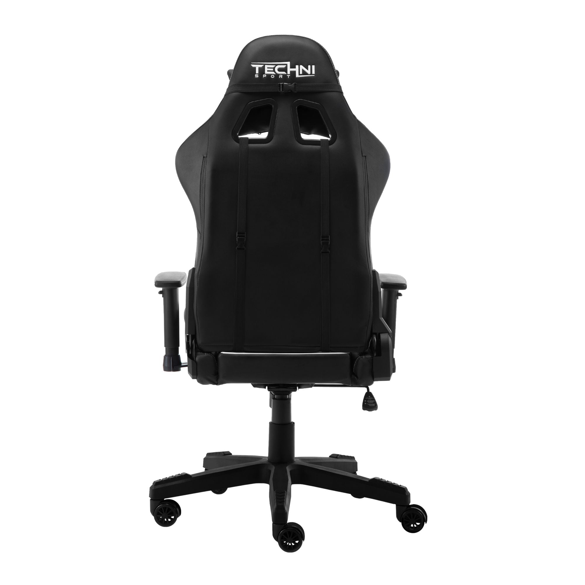 Techni Sport TS-92 white PU leather gaming chair, armrest detail