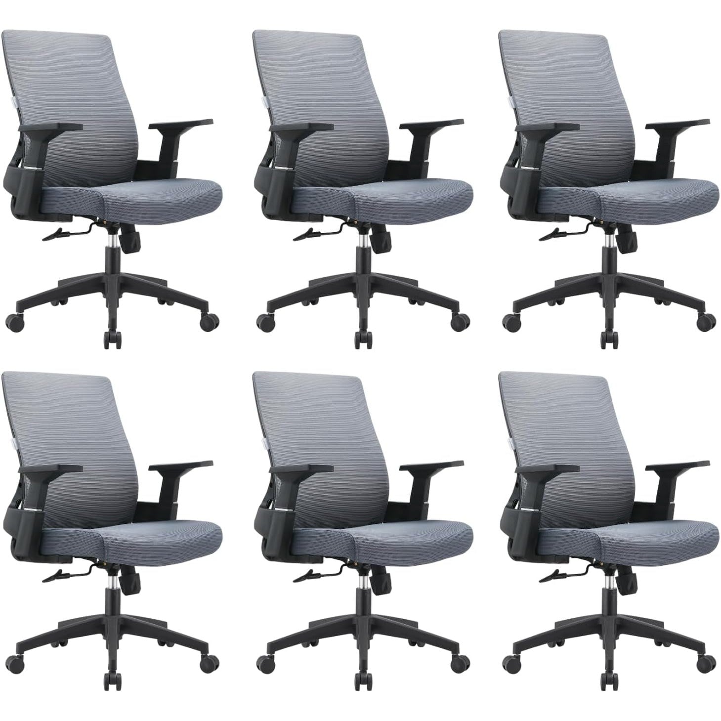 Leisuremod Ergonomic Office Chair, 360 Degree Swivel & Tilt with Rolling Wheels, Adjustable Height, Grey