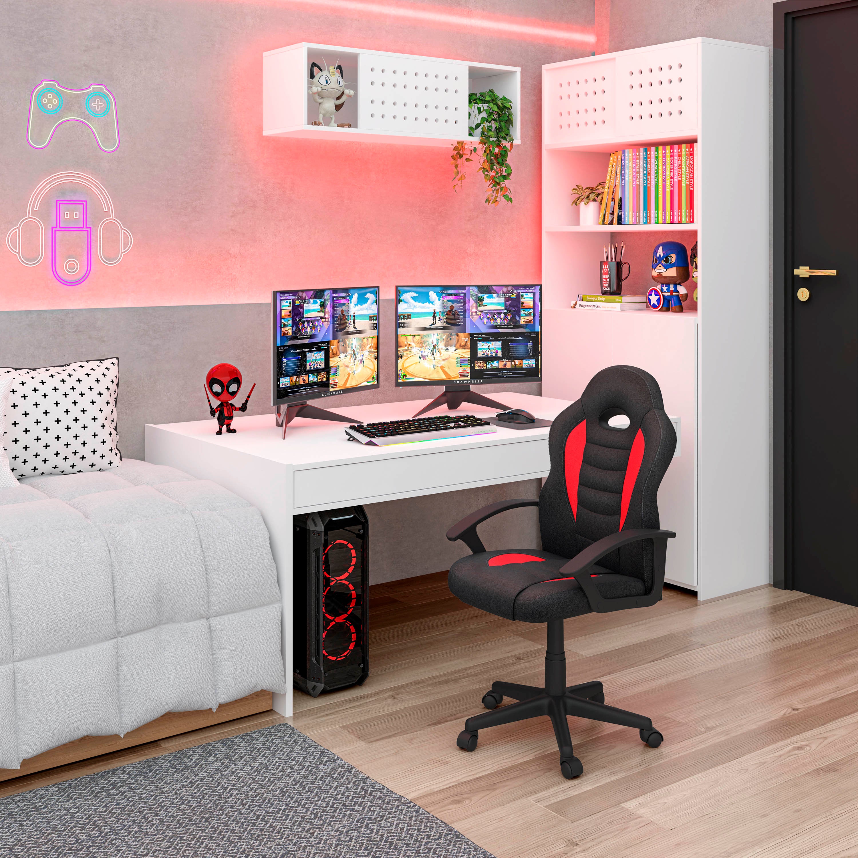 Kids Gaming Chair Racer With Wheels Adjustable Height Study Pro - Platinum-Level Office Chairs