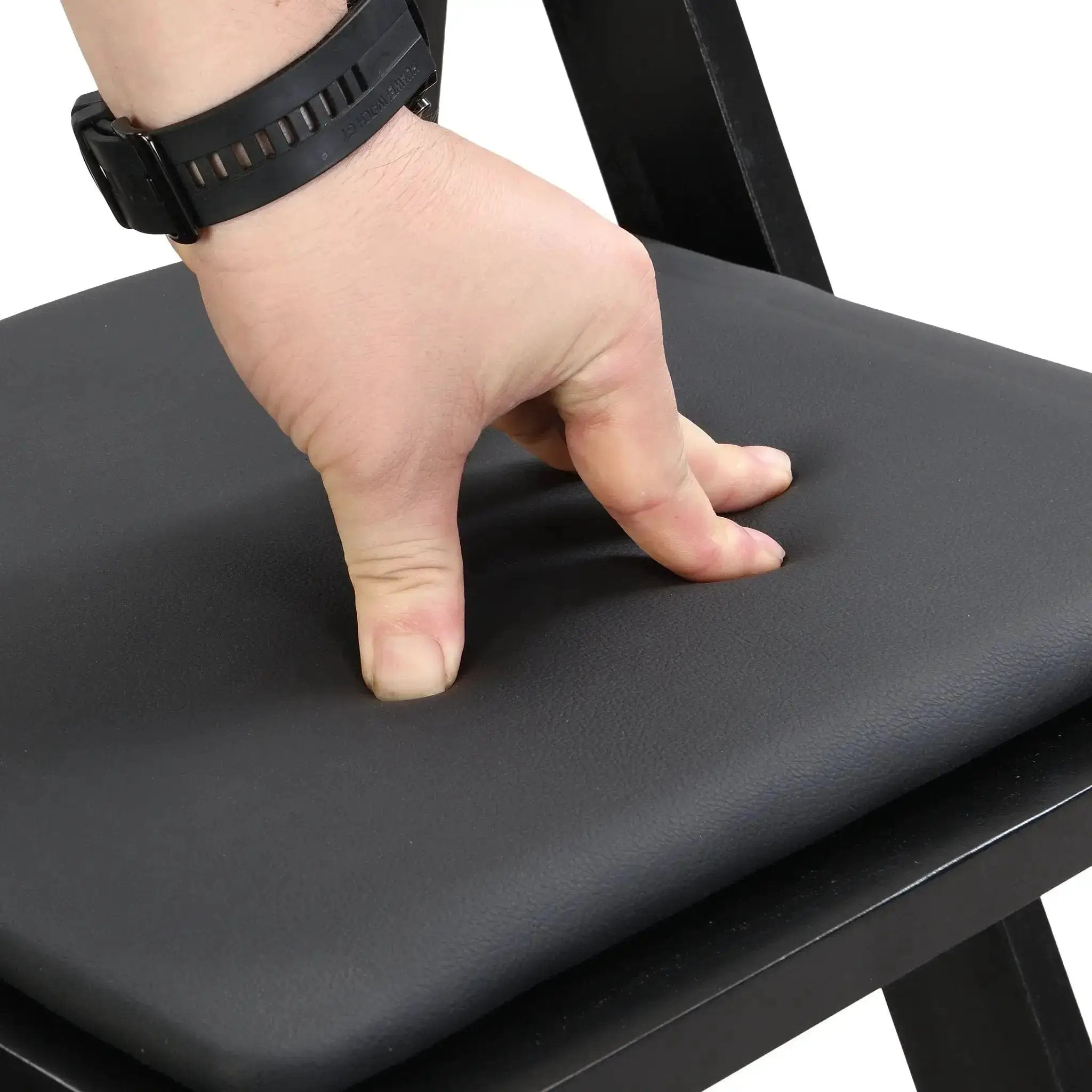 Solid Wood Upholstered Folding Chairs 4-Pack - Space Saving Black - Platinum-Level Office Chairs