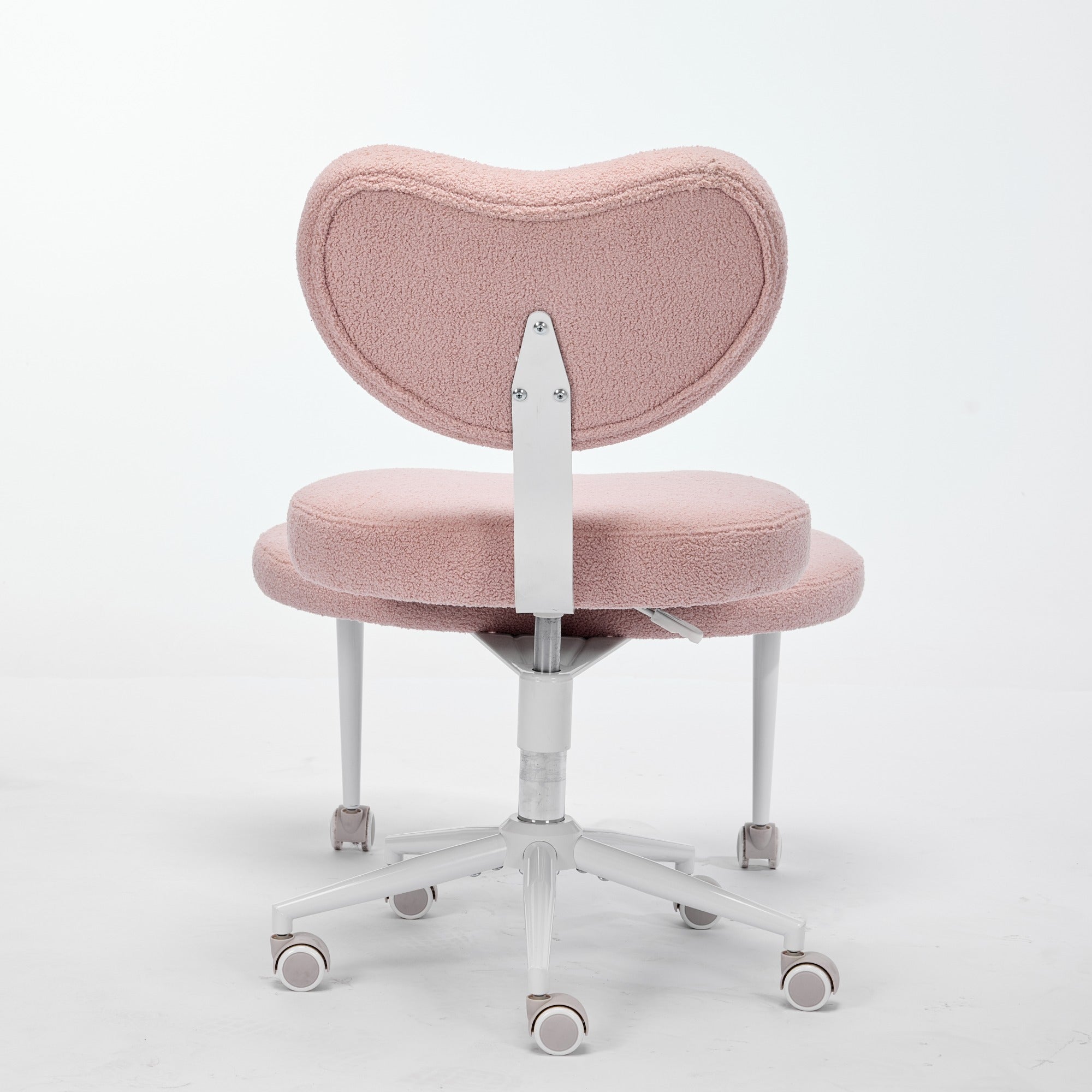 Pink cross-legged meditation chair with wheels, plush upholstery, and ADHD-friendly lumbar support