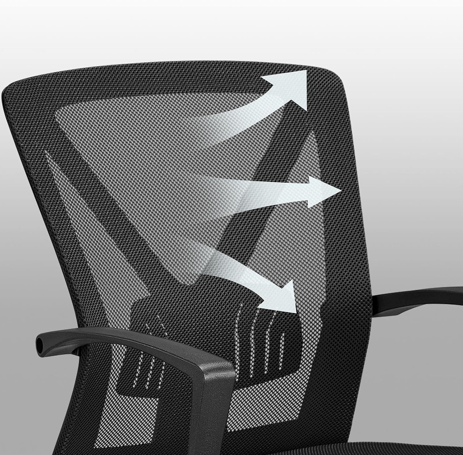 Yaheetech Mid-Back Mesh Task Office Desk Chair with Wheels and Arms, Black | Breathable Mesh Back and Foam-Padded Seat for All-Day Comfort; Sturdy Metal Frame, Height Adjustable, and Easy to Assemble