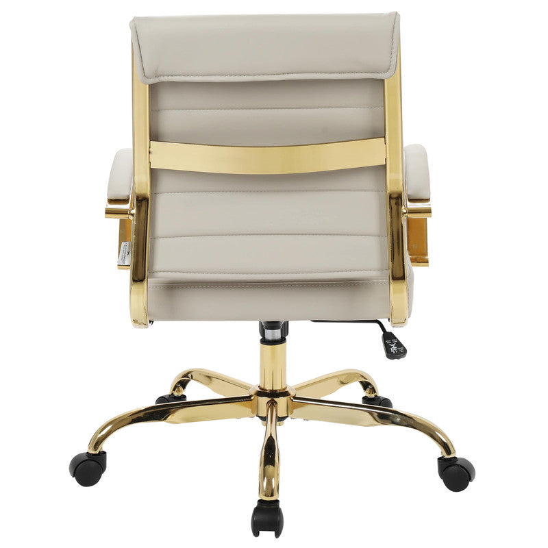 Set of 2 tan leather office chairs – view 10