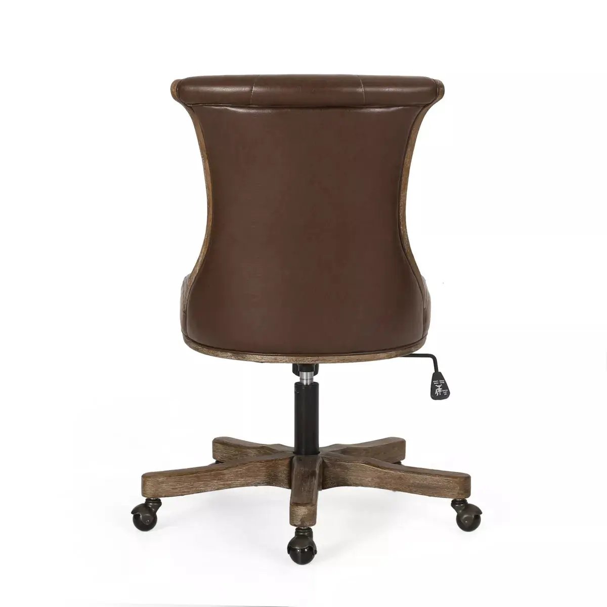 Coulee Contemporary Upholstered Roll Back Swivel Office Chair Dark Brown/Natural - Christopher Knight Home: Ergonomic, Adjustable Height