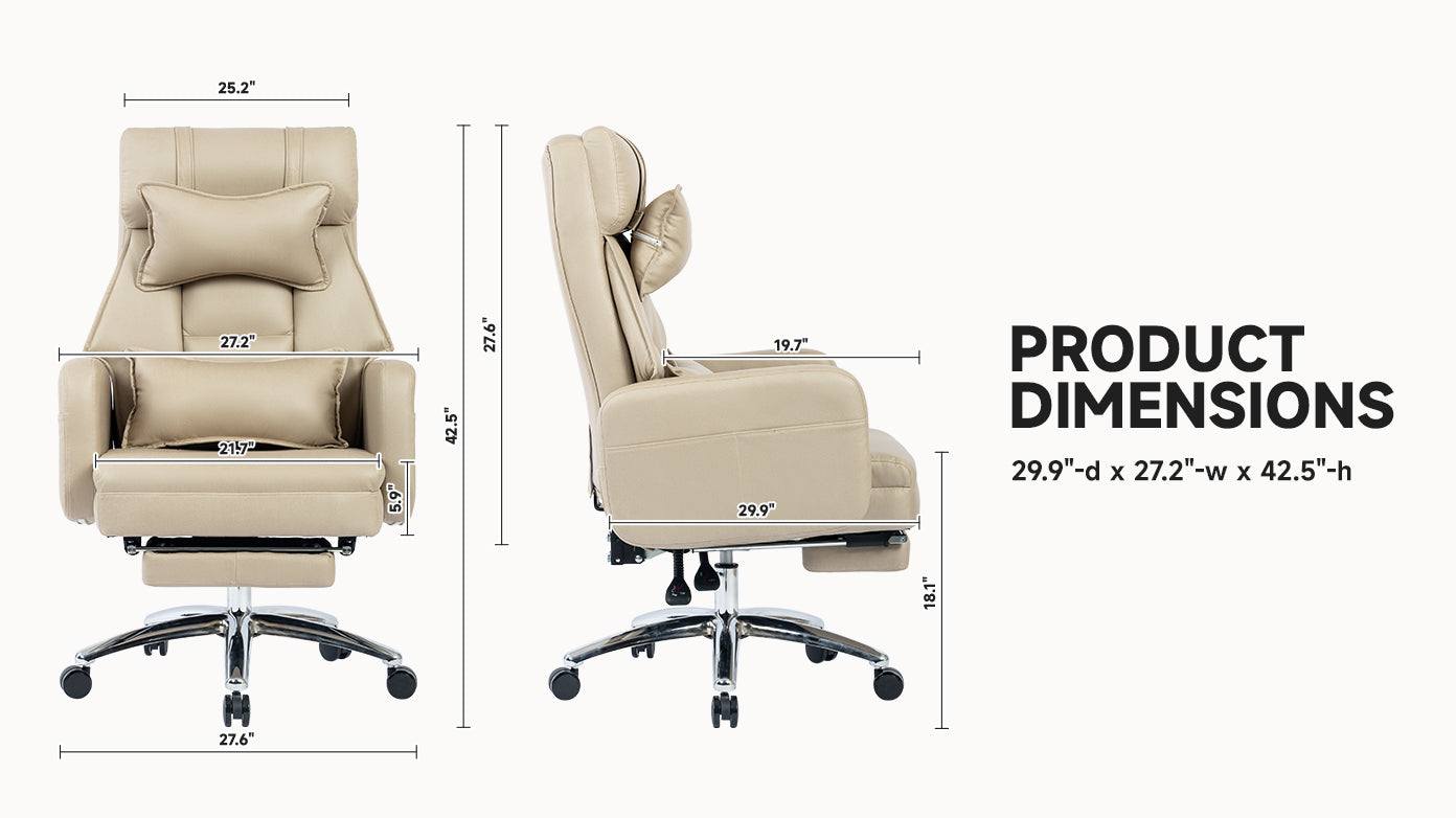 Beige tech leather office chair – view 10
