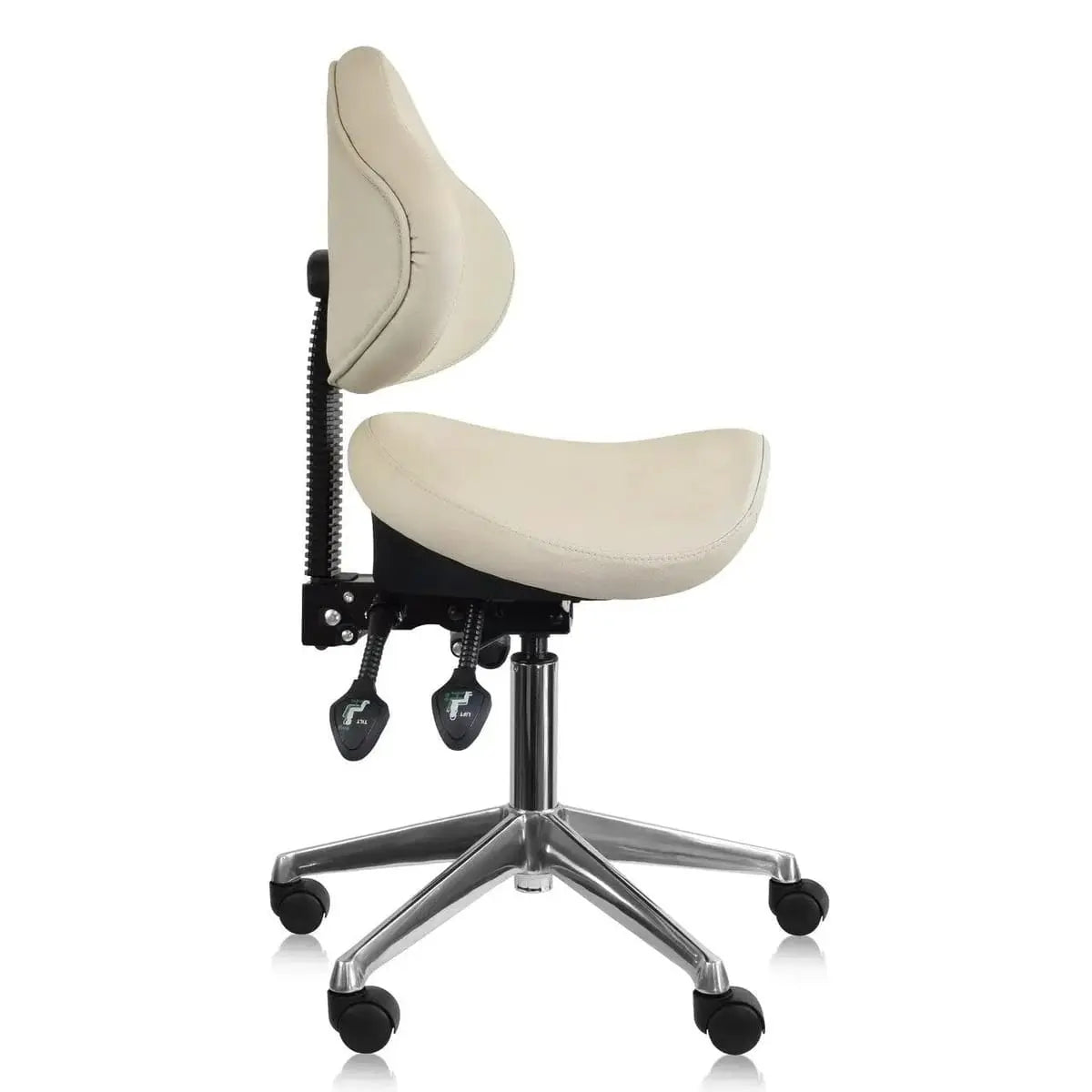 Adjustable Black Saddle Stool With Wheels For Dental Office Salon Clinic Lab Ergonomic Tilt Chair ADS