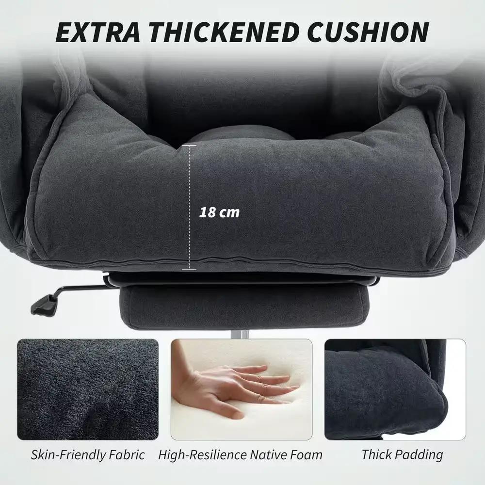 Executive Polyester Reclining Swivel High Back Ergonomic Office Chair in Dark Gray with Adjustable Height
