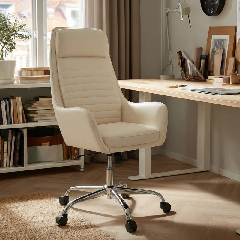 Ergonomic Executive Office Chair with Fixed Arms and Adjustable Tilt Tension