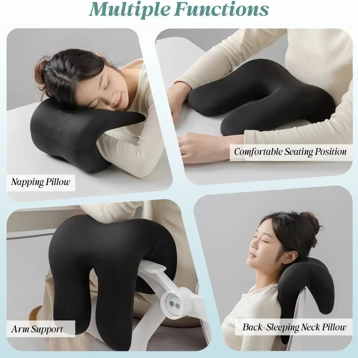 Memory Foam Neck Support for Short-Back Office Chairs Posture Relief ADS