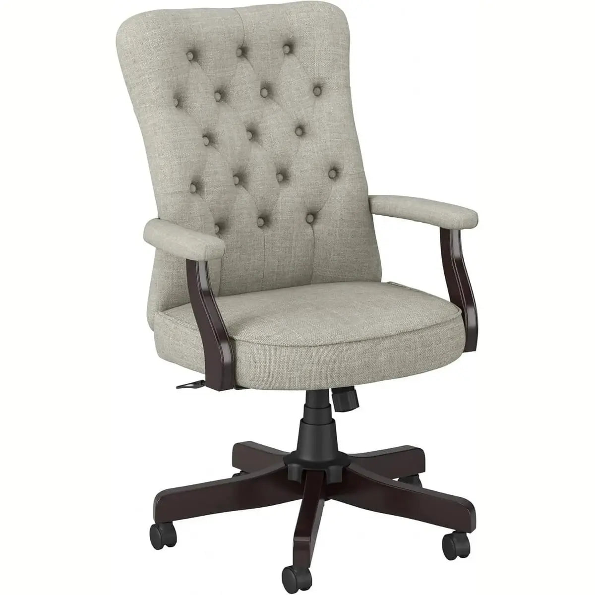 Arden Lane Black Leather Tufted High-Back Executive Office Chair Ergonomic Swivel Rolling Casters ADS