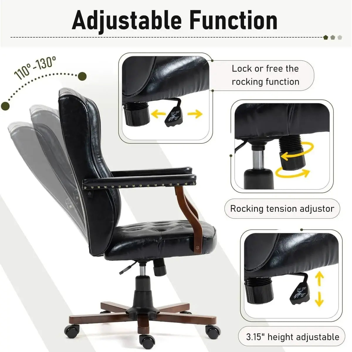 Ergonomic Tufted Executive Office Chair - Elite Comfort for ADS