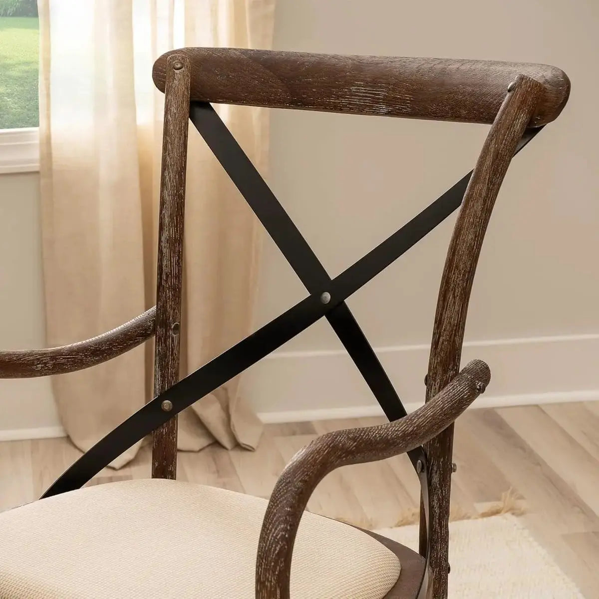 Greywash wood office chair by ADS featuring adjustable height, rolling base, and modern banker chair design.