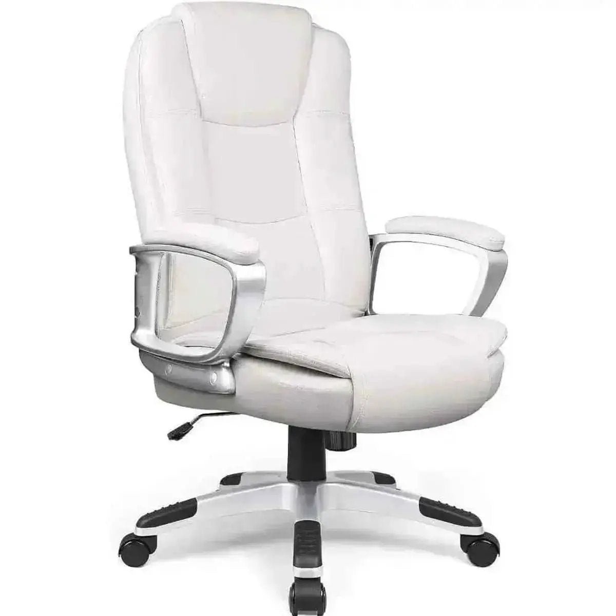 Big And Tall Ergonomic Executive Office Chair White Leather For Comfort And Support