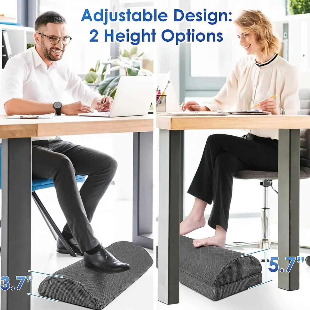Comfortable Adjustable Height Foot Rest for Desk Work Ergonomic ADS