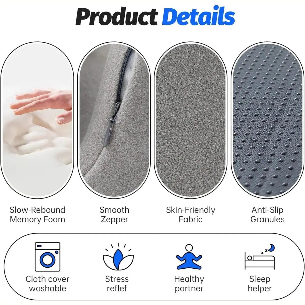 ADS ergonomic memory foam headrest for office chairs, providing neck support and comfort during extended sitting.