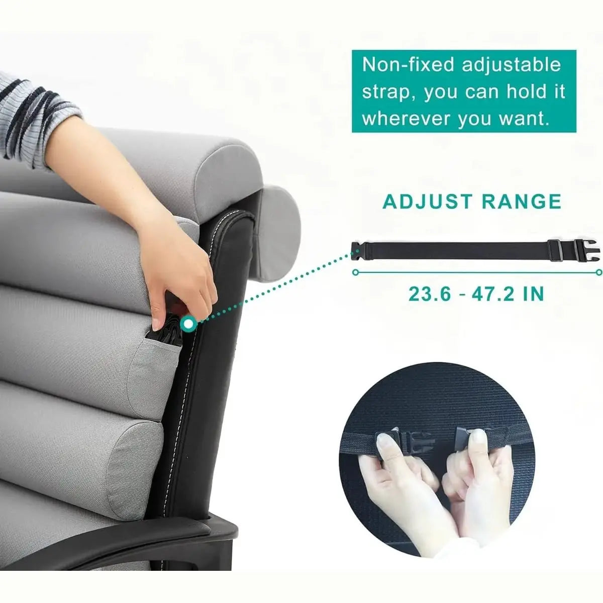 Ergonomic Lumbar Support Pillow With Adjustable 6 Semicircular Back ADS