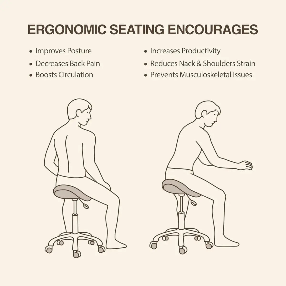 Ergonomic Saddle Stool for Enhanced Posture and Back Relief ADS