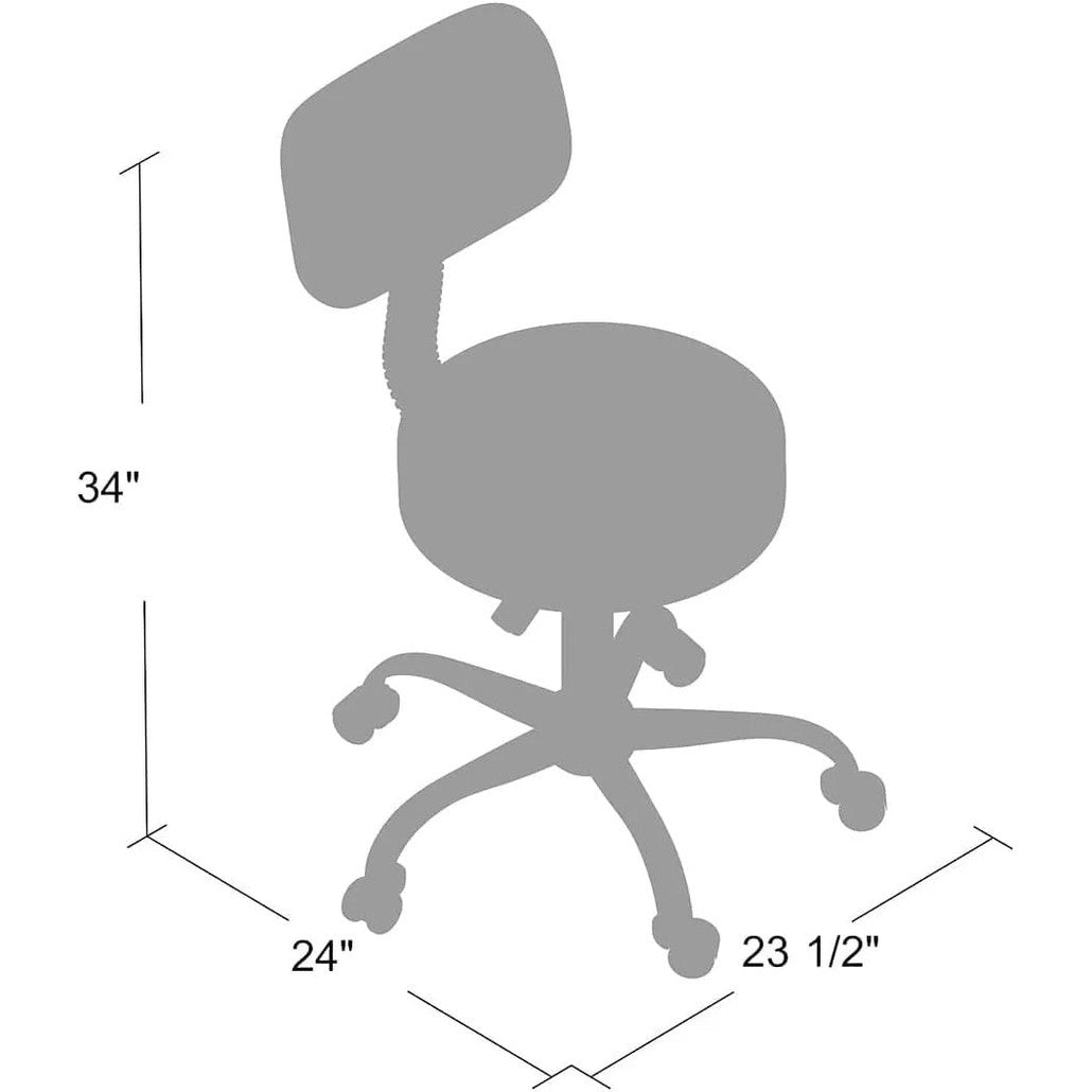 Boss Office Products Be Well Spa Professional Adjustable Drafting Stool with Back, Grey (B245-GY) by Manufacturer.