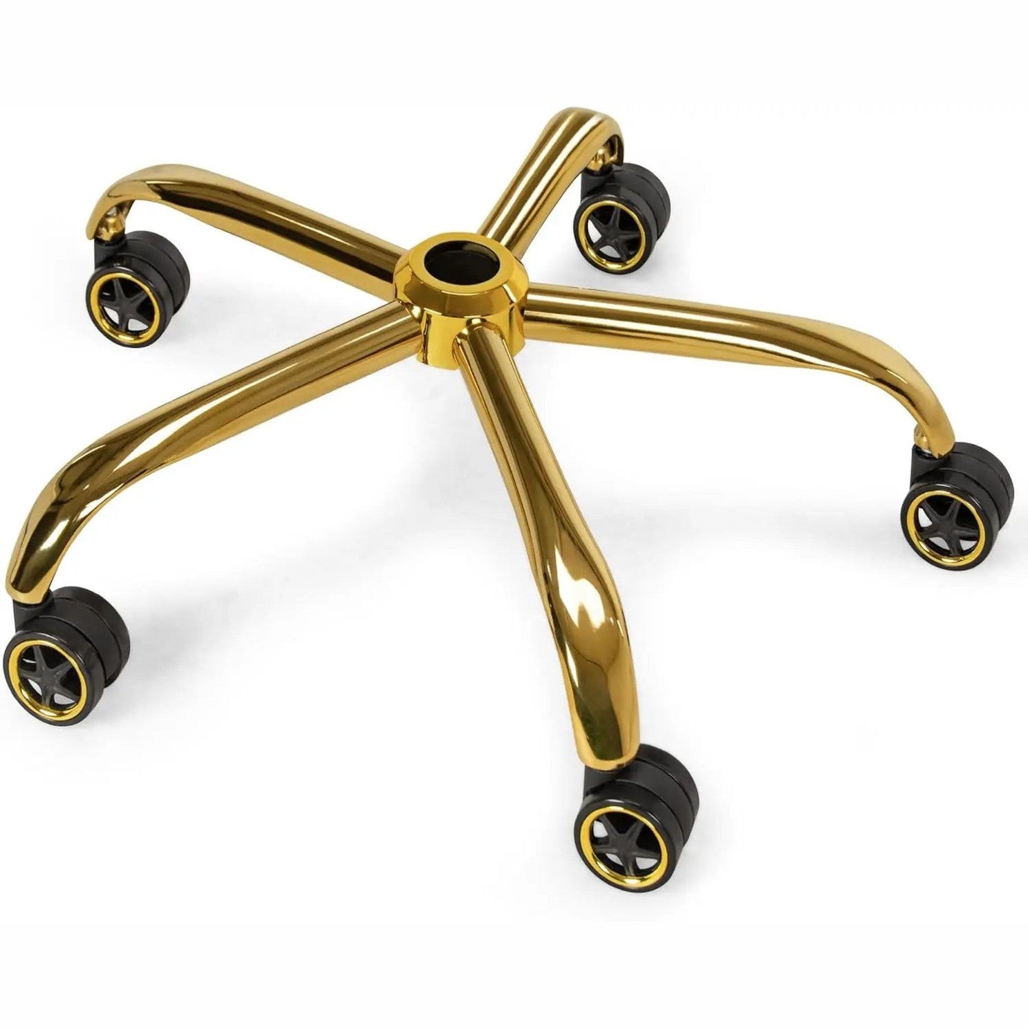 Gold heavy-duty office chair base replacement with wheels, supports up to 2500lb, by ADS, durable replacement parts for office chairs.