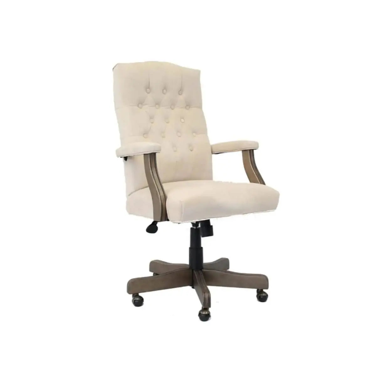 Boss Office Products Executive Denim Blue Commercial Grade Linen Desk Chair with Driftwood Finish Frame ADS
